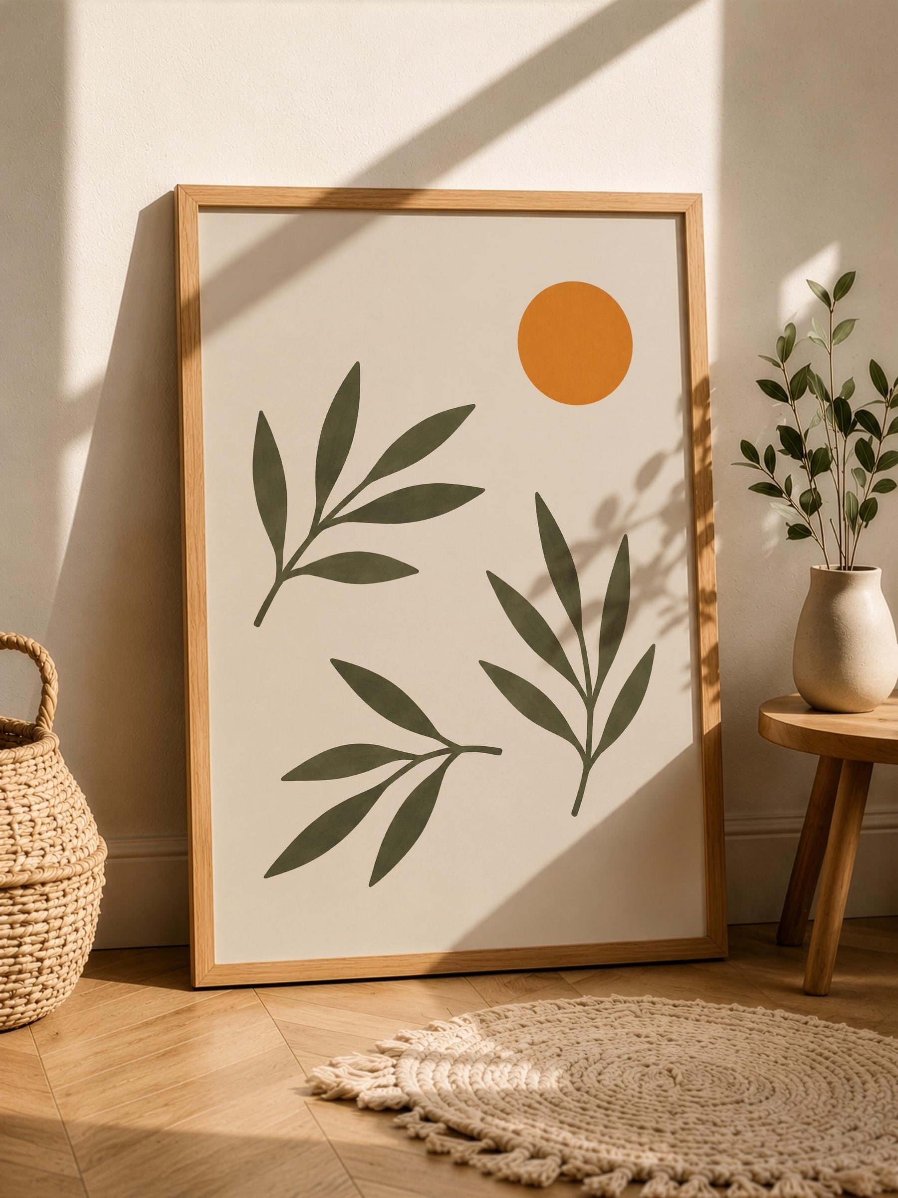 Oasis Olive Branch Print | Hand-Painted Botanical Art, Mediterranean Wall Decor | Framed or Unframed