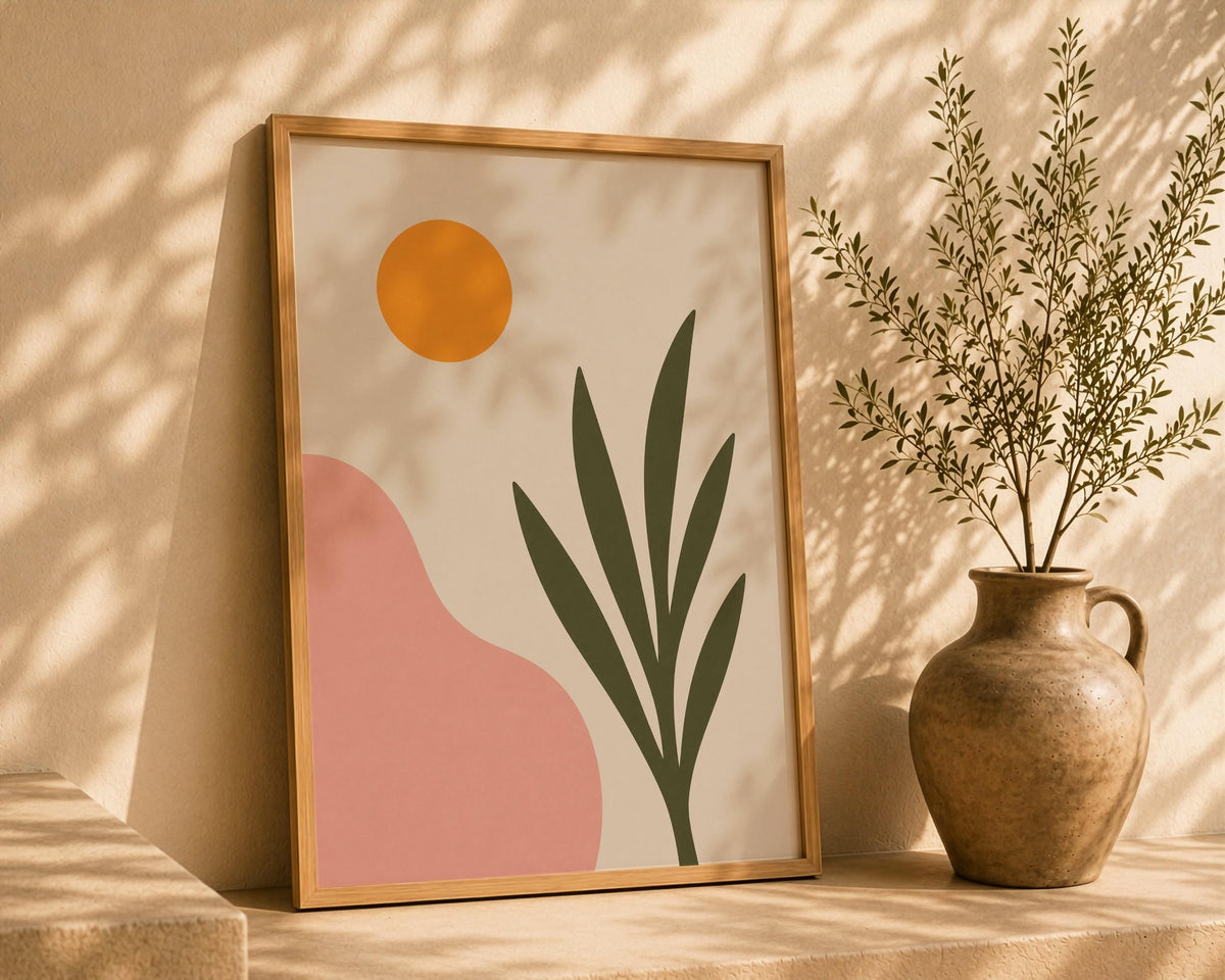 Sirocco Desert Botanical Print | Minimalist Landscape Wall Art | Framed or Unframed