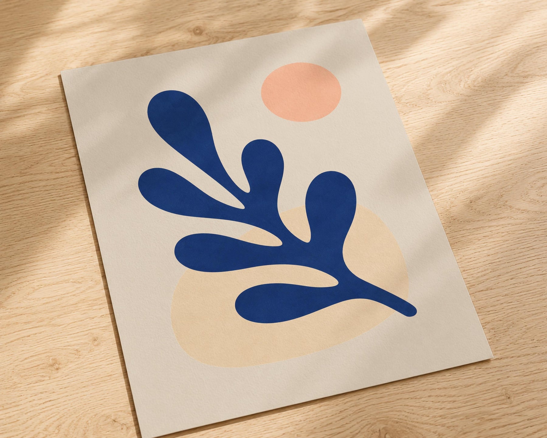Folia Abstract Botanical Print | Cobalt Blue, Scandinavian Decor | Framed or Unframed