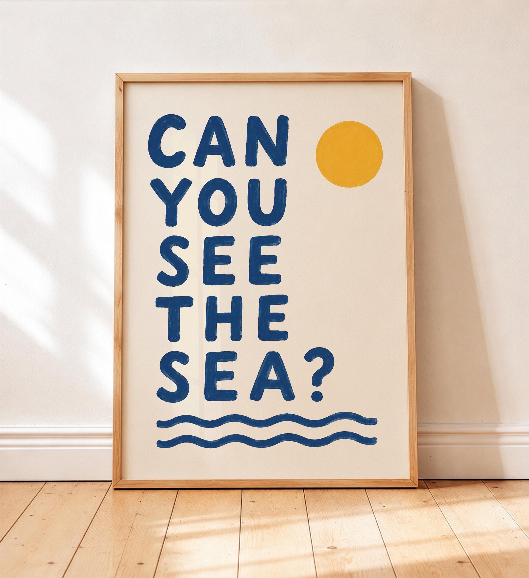 Can You See the Sea Print | Coastal Beach House Typography Wall Art | Framed or Unframed