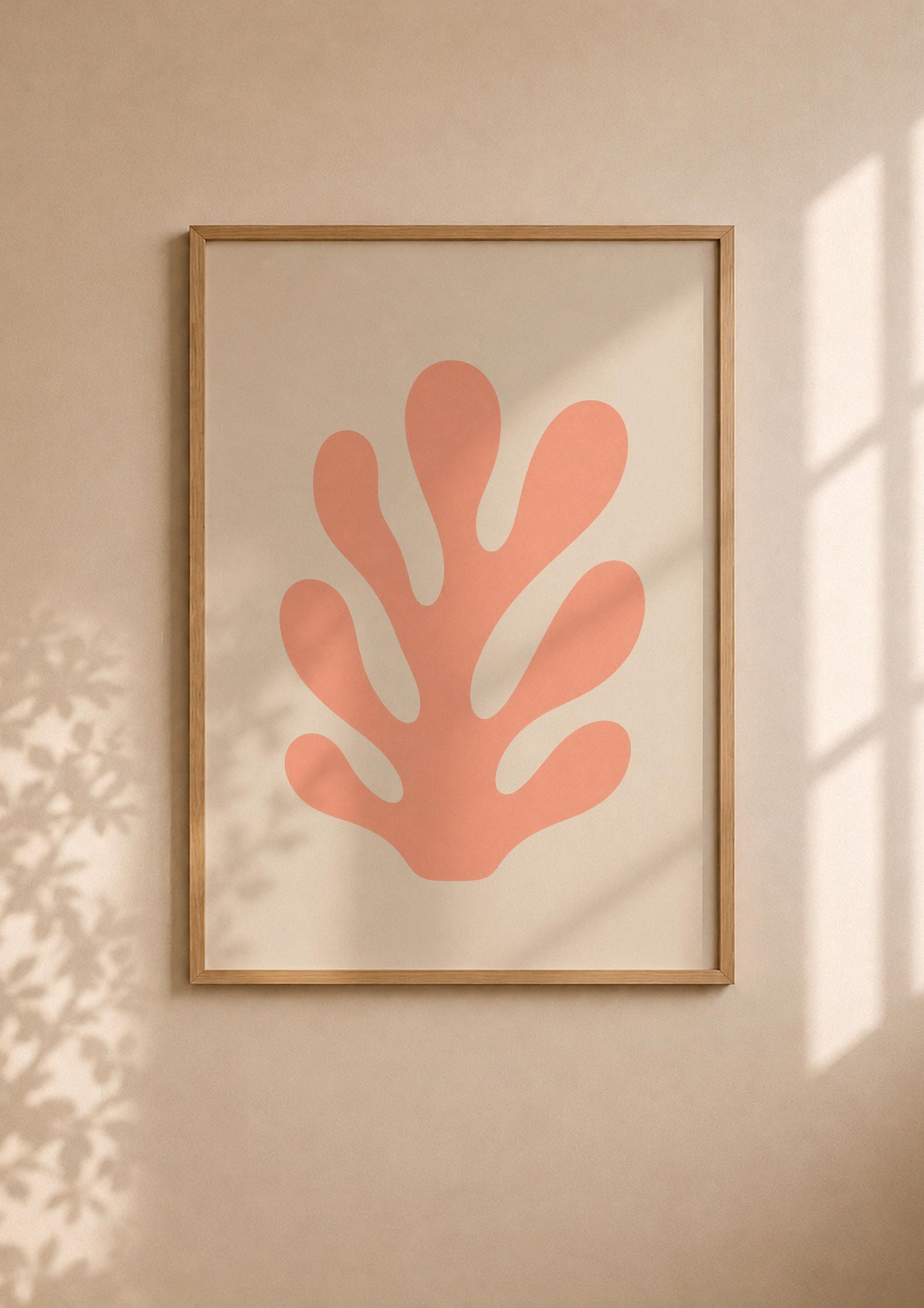 Cala Pink Coral Print | Minimalist Coastal Botanical Wall Art | Framed or Unframed