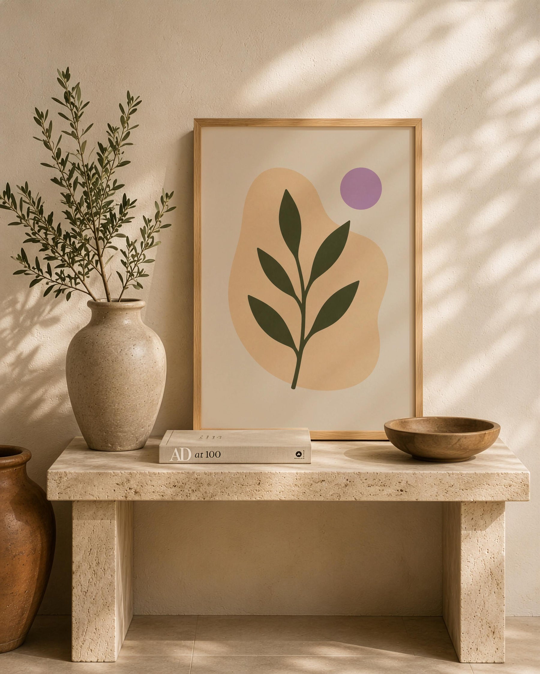 Botanica Abstract Leaf Print | Botanical Organic Modern Wall Art | Framed or Unframed