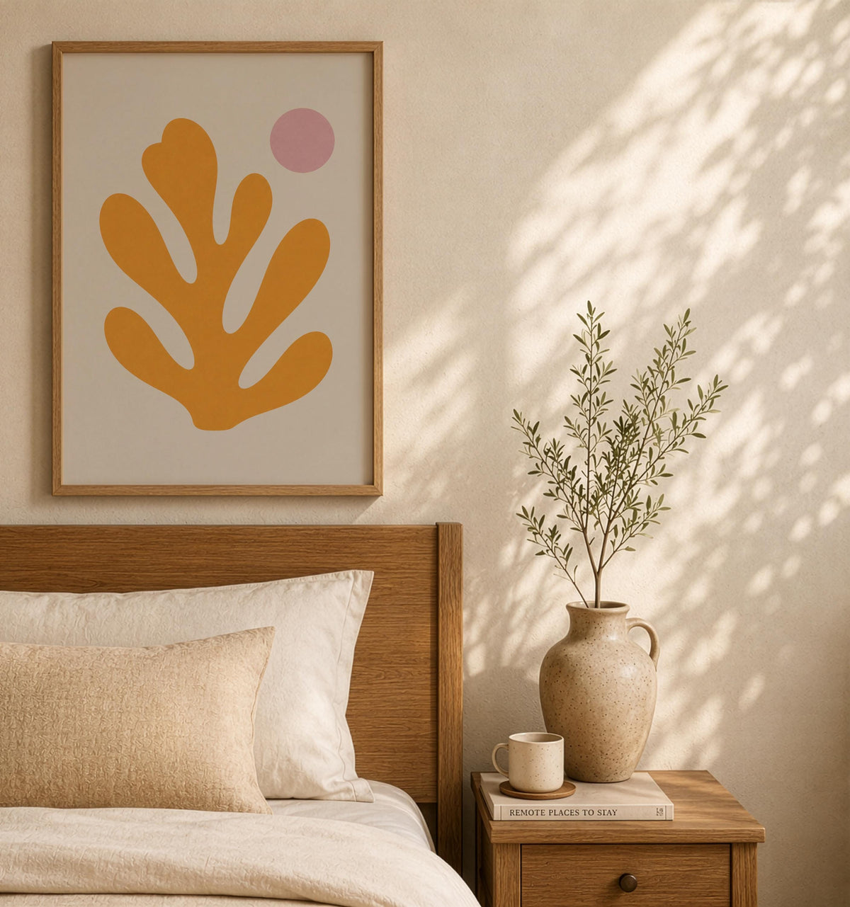 Yellow Sea Fan Print | Minimalist Coastal Botanical Wall Art (Framed or Unframed)