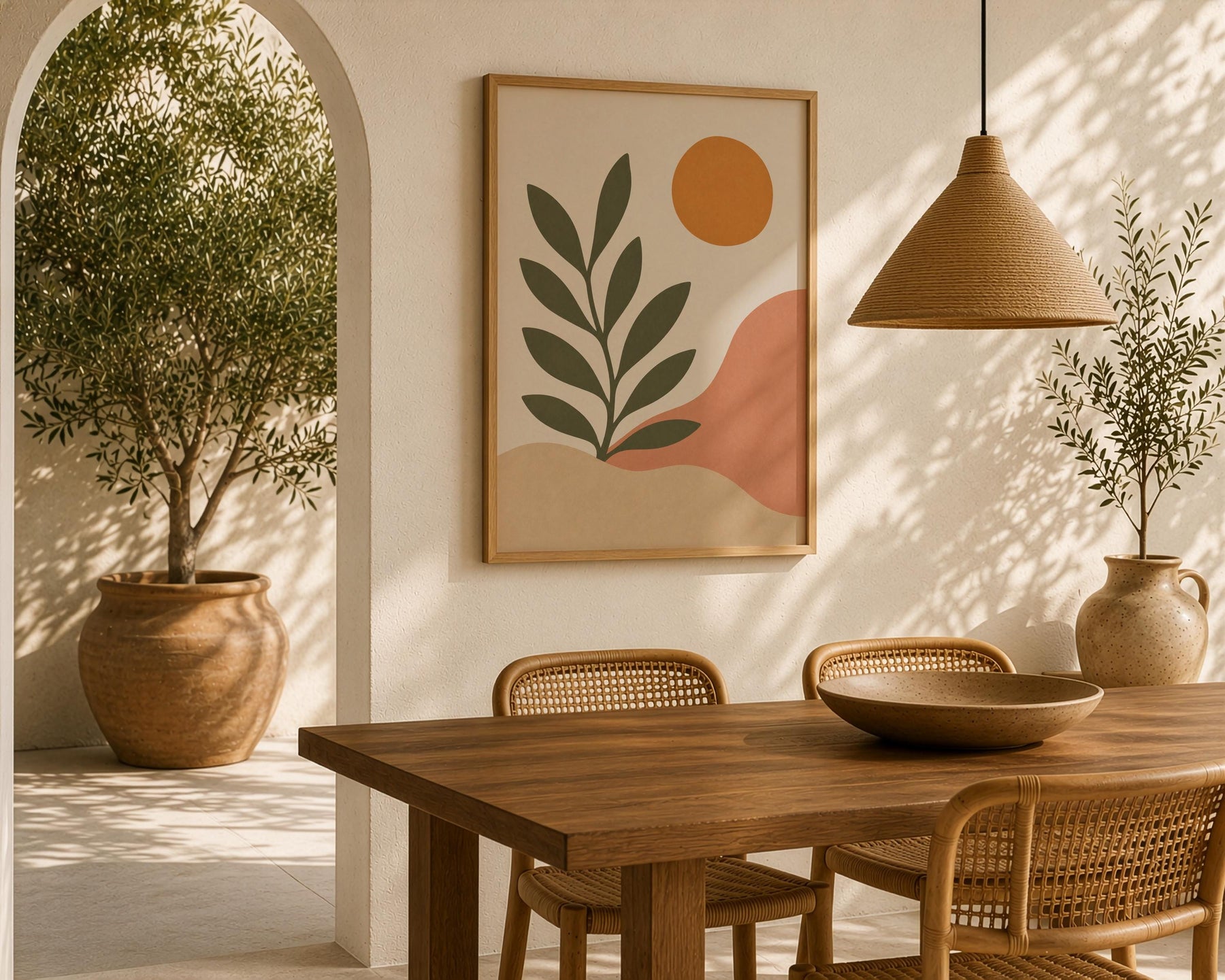 Sierra Botanical Print | Minimalist Desert Hills Wall Art, Neutral Room Decor | Framed or Unframed