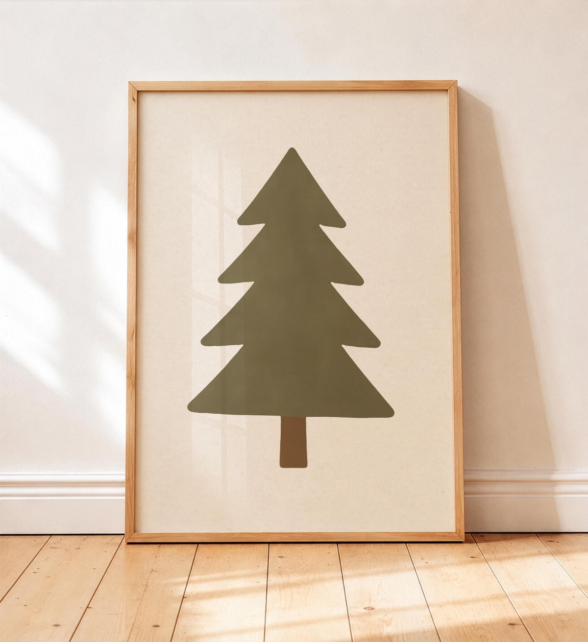 Pine Tree Print | Hand-Painted Minimalist Nature Wall Art | Framed or Unframed