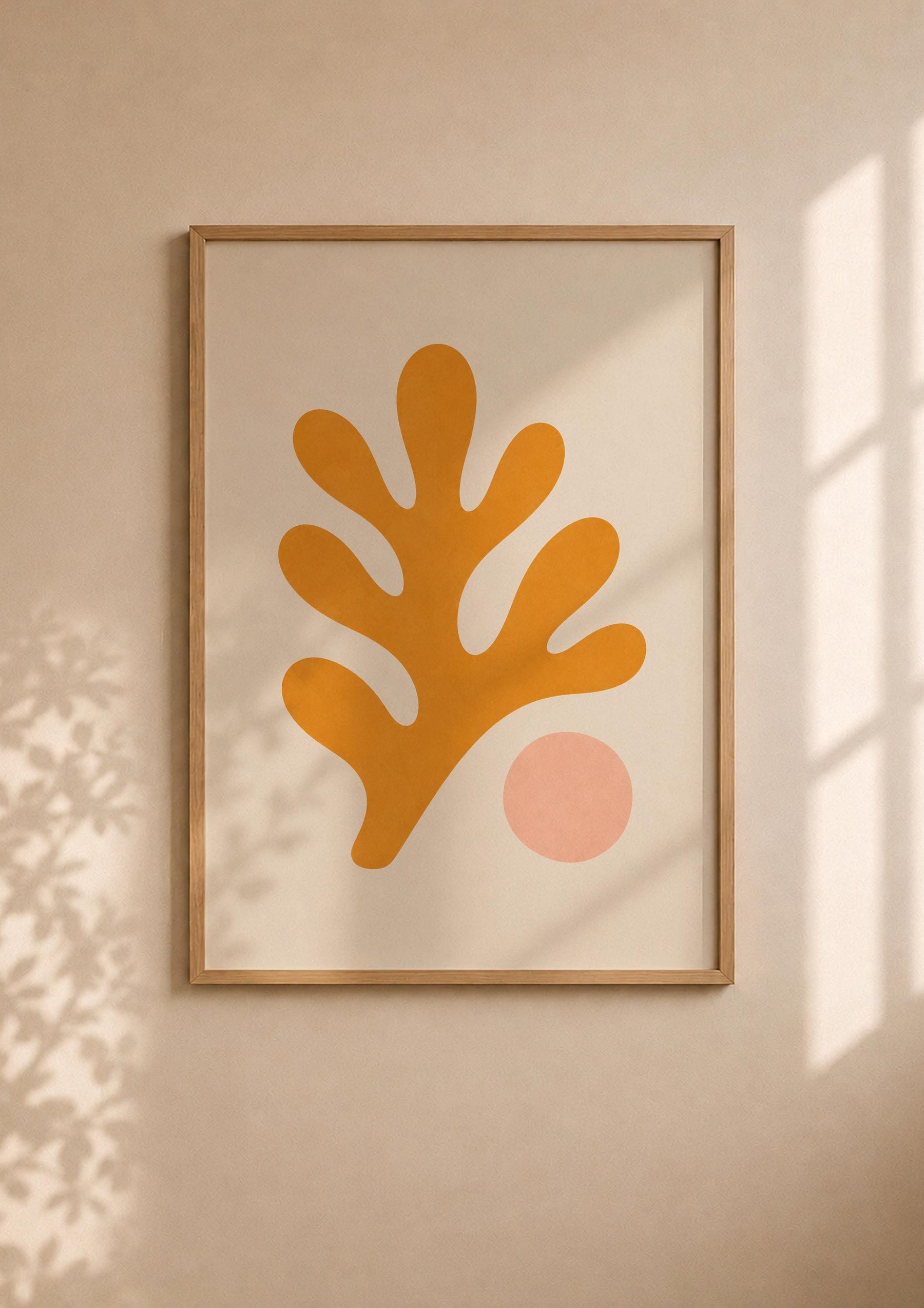 Oro Coral Print | Abstract Botanical Coastal Wall Art (Framed or Unframed)