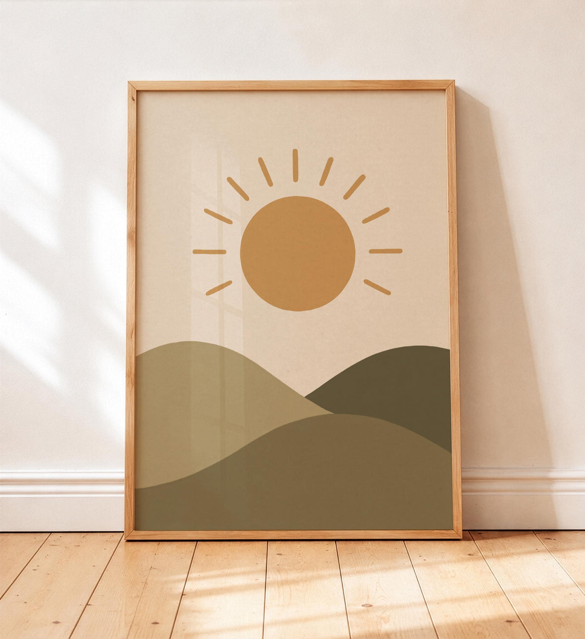 Sunset Sunrise Landscape Print | Rolling Hills Wall Art | Framed or Unframed