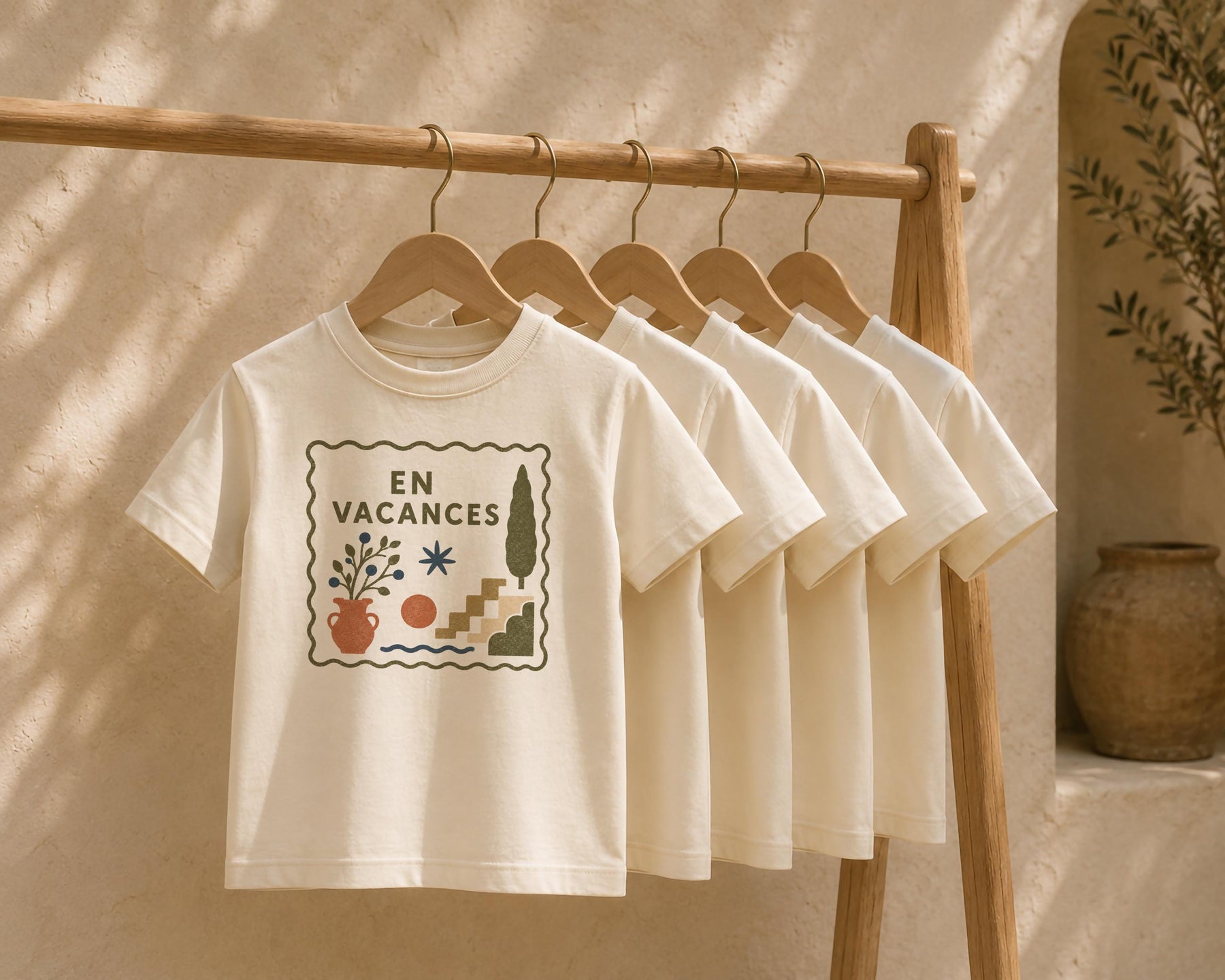 Kids Organic Cotton T-Shirt | Mediterranean Graphic Tee, French Summer Holiday Clothing