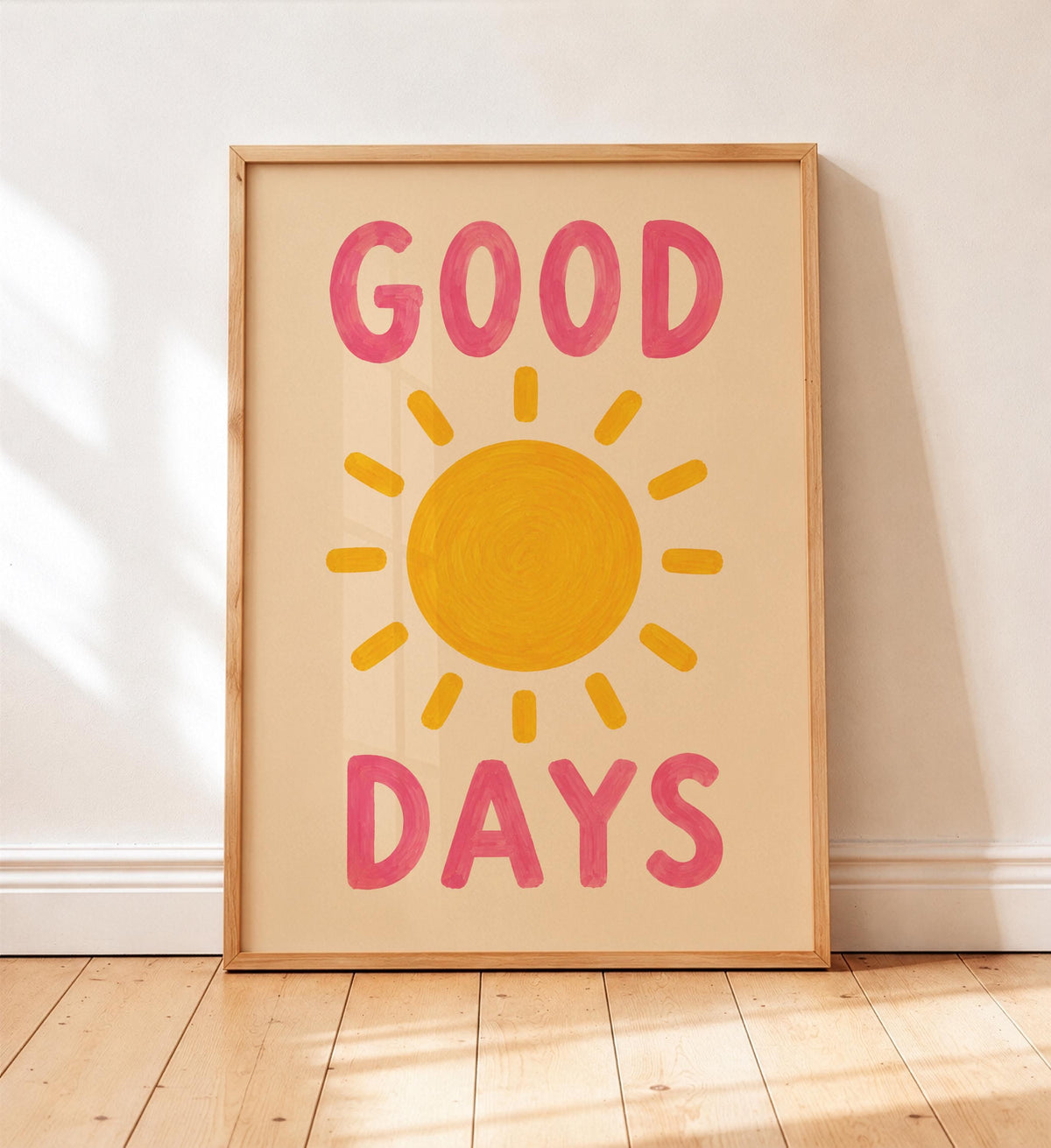 Good Days Hand-Painted Sunshine Art Print | Inspirational Modern Wall Art | Framed or Unframed