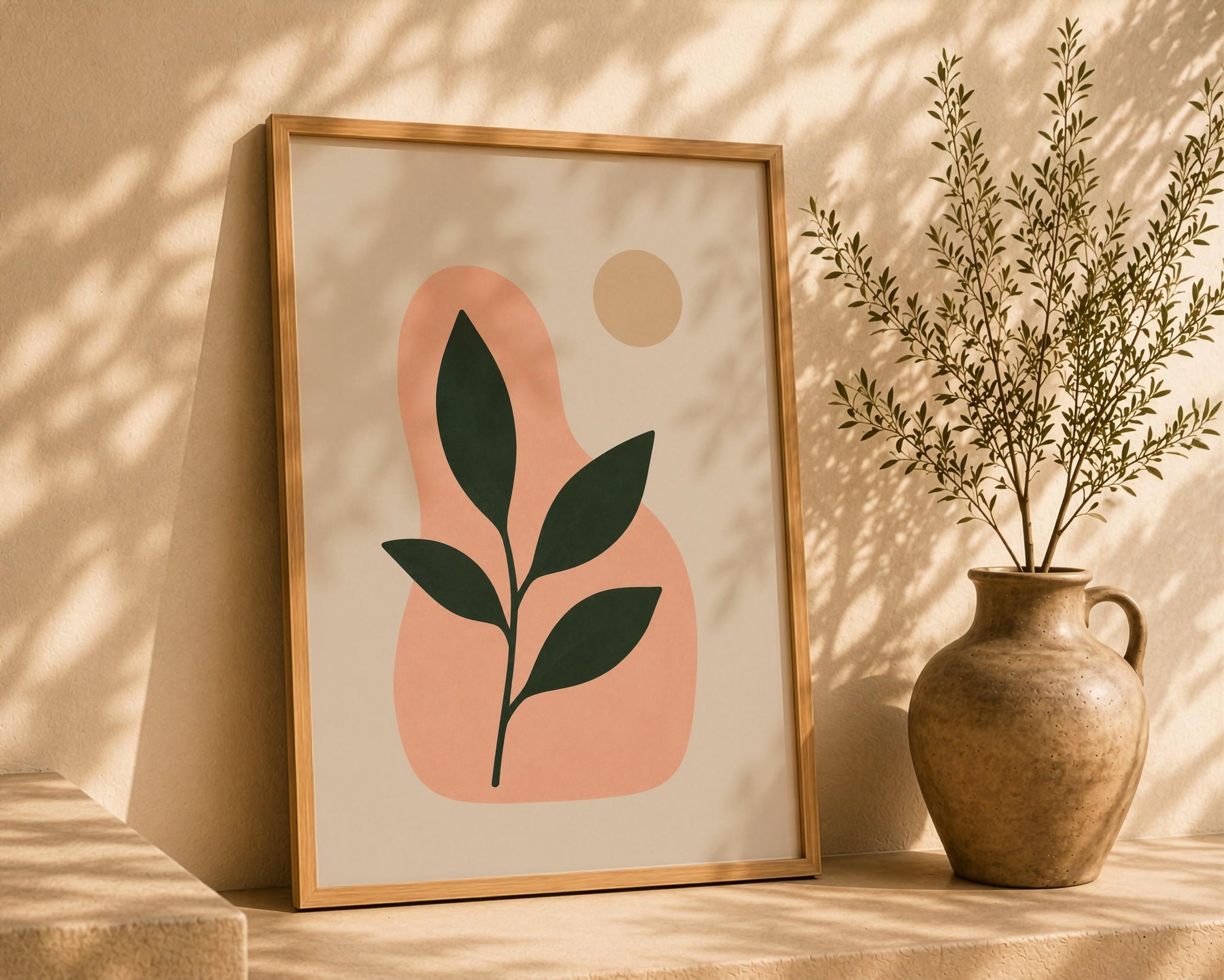 Botanical Print | Luma Abstract Wall Art, Contemporary Neutral Decor | Framed or Unframed