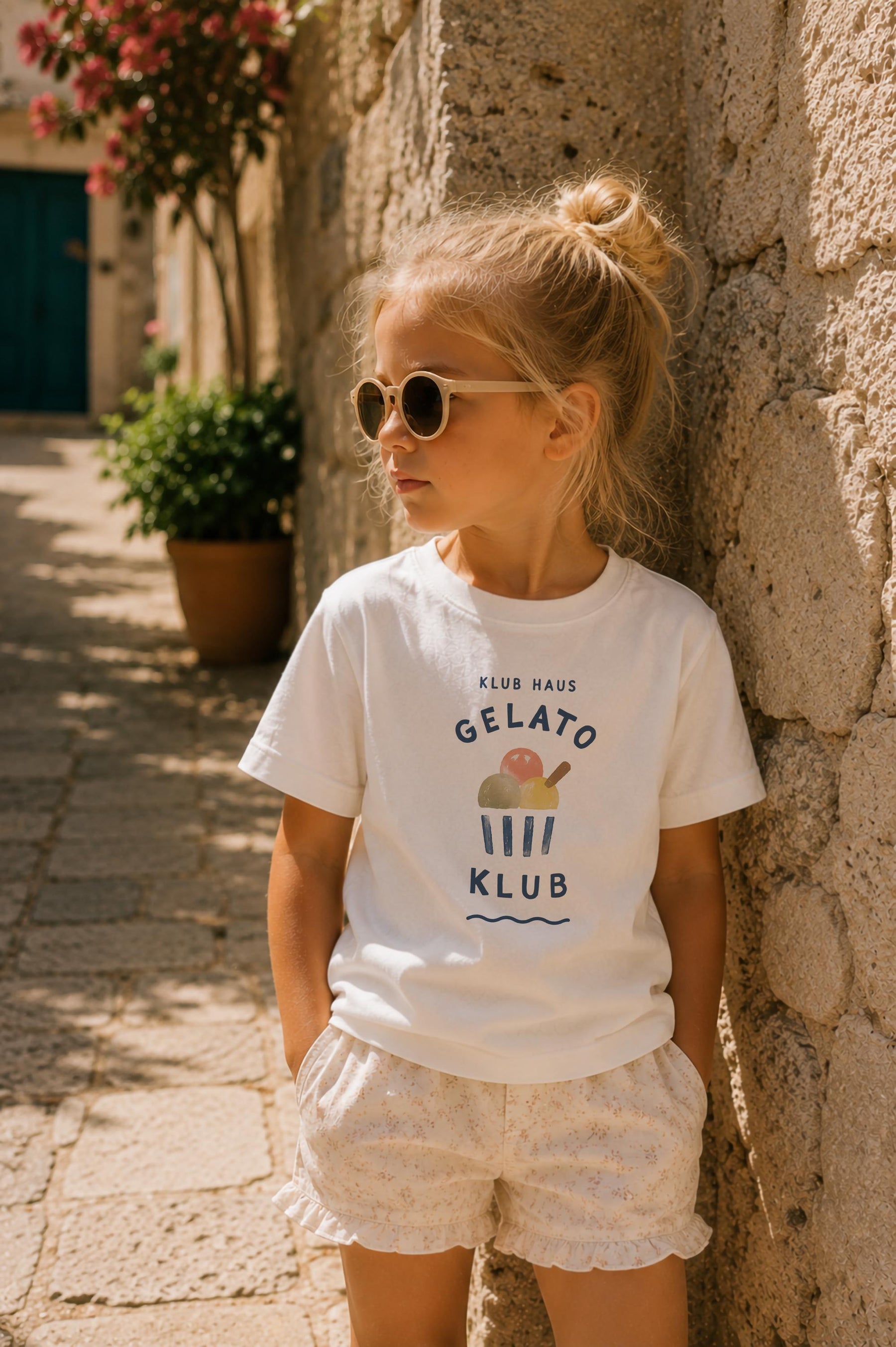 Organic Cotton Kids Ice Cream T-Shirt | Hand-Painted Design Summer Gelato Tee