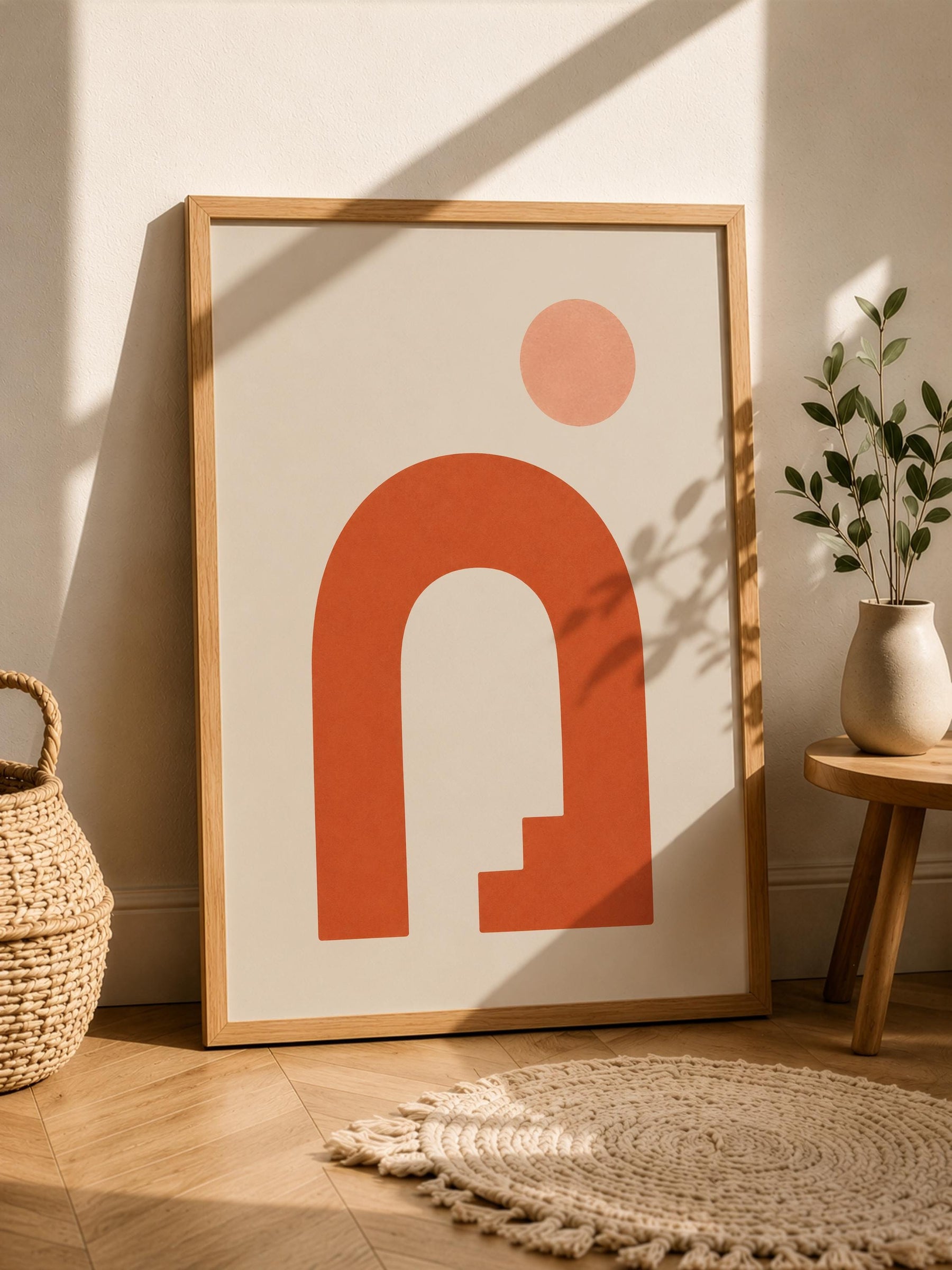 Arco Archway Print | Mediterranean Terracotta Abstract Wall Art | Framed or Unframed