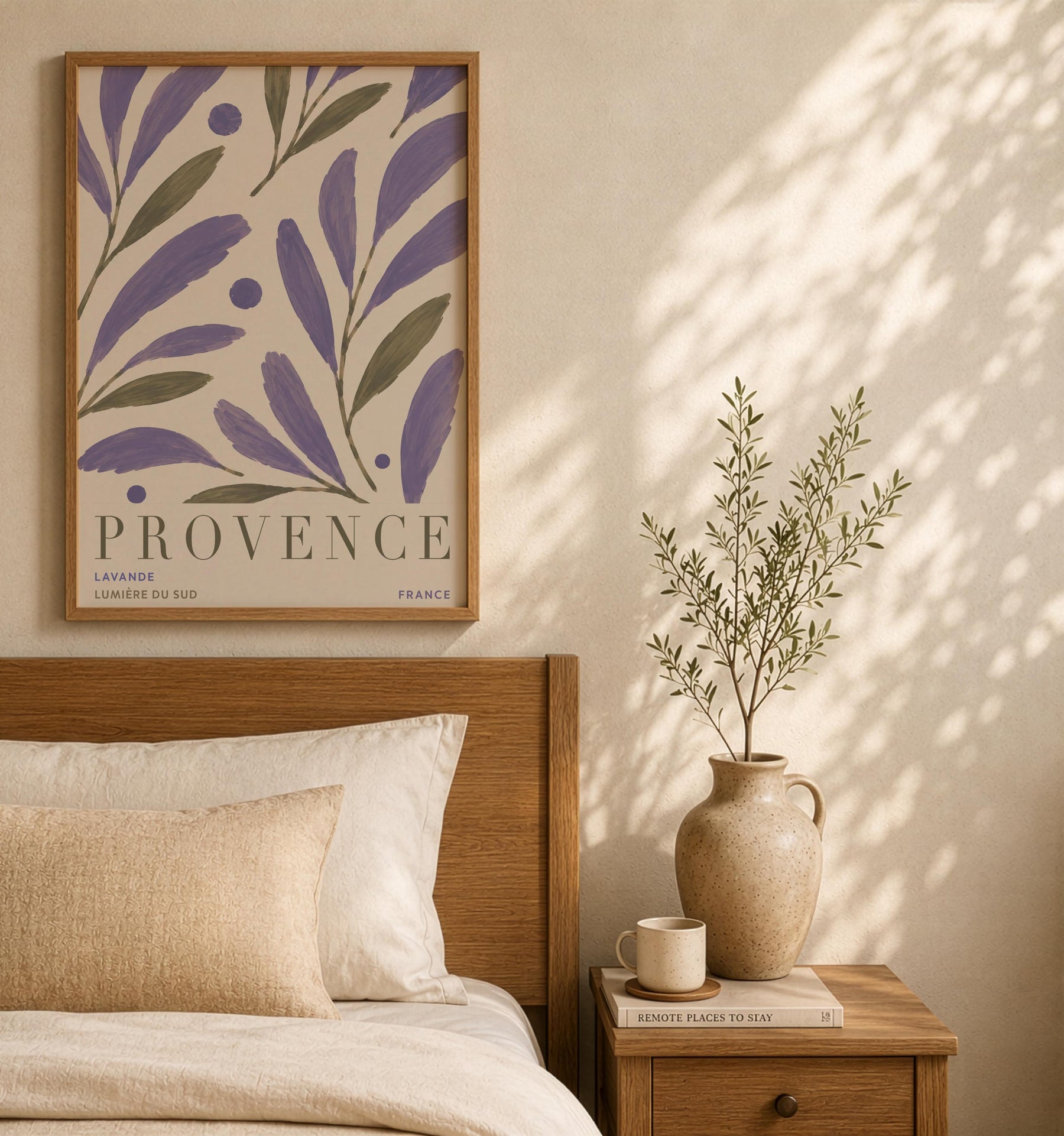 Provence Lavender Print | Hand-Painted Botanical Wall Art, French Countryside Illustration | Framed or Unframed