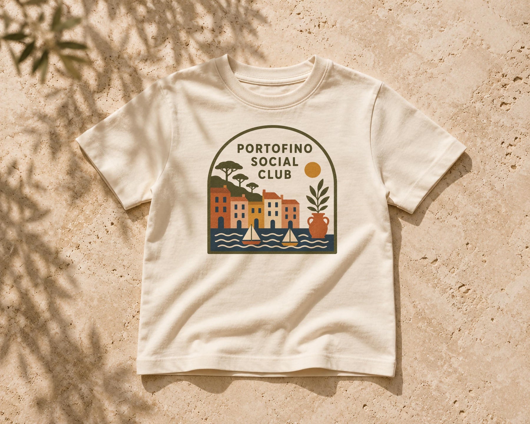 Kids Portofino Social Club T-Shirt | Organic Cotton Italian Riviera Graphic Tee
