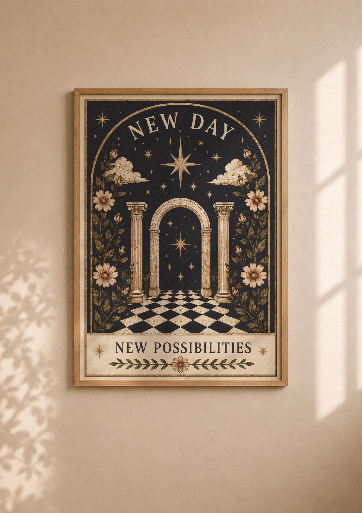 Celestial Folk Art Print | Inspirational Positive Message Wall Art | Framed or Unframed