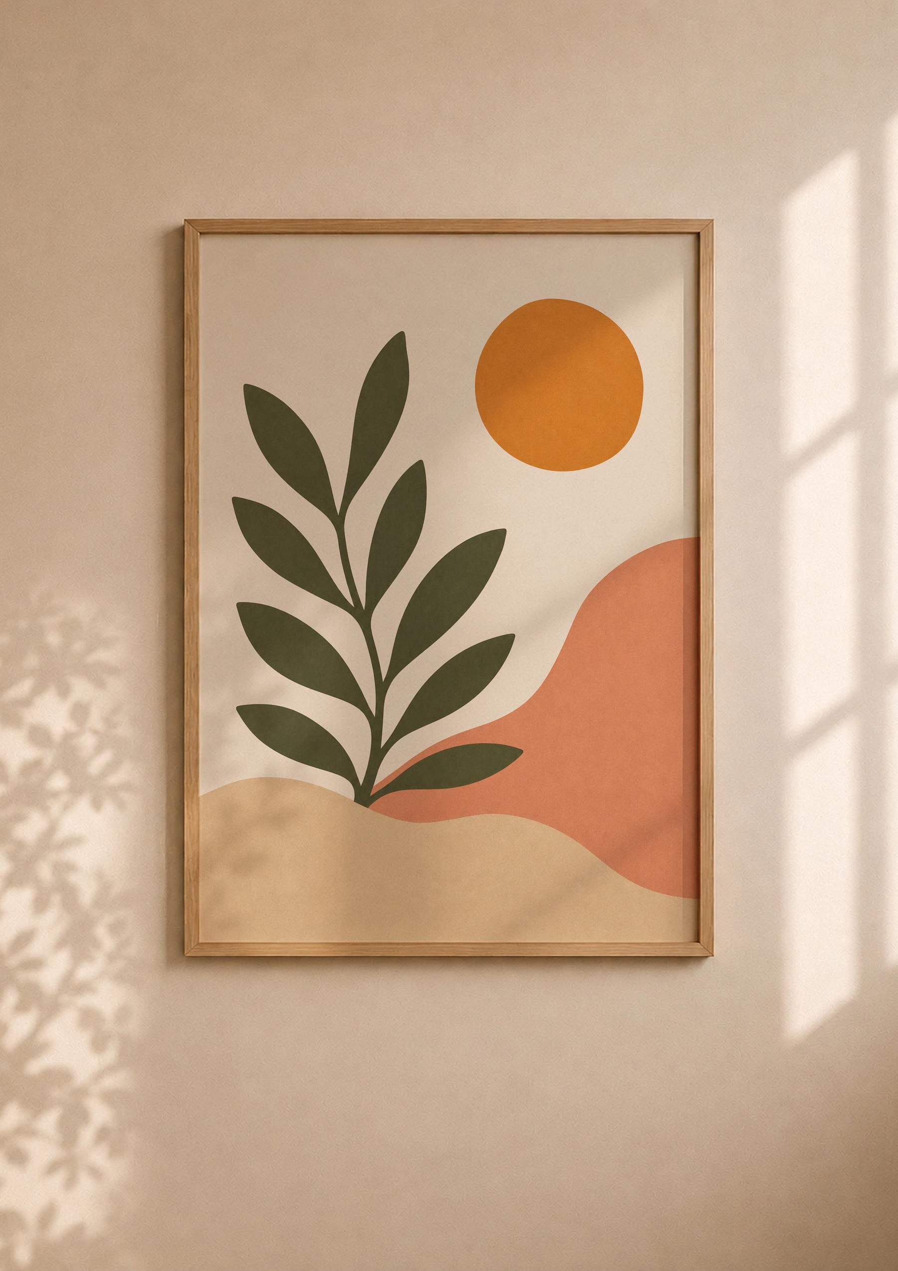 Sierra Botanical Print | Minimalist Desert Hills Wall Art, Neutral Room Decor | Framed or Unframed