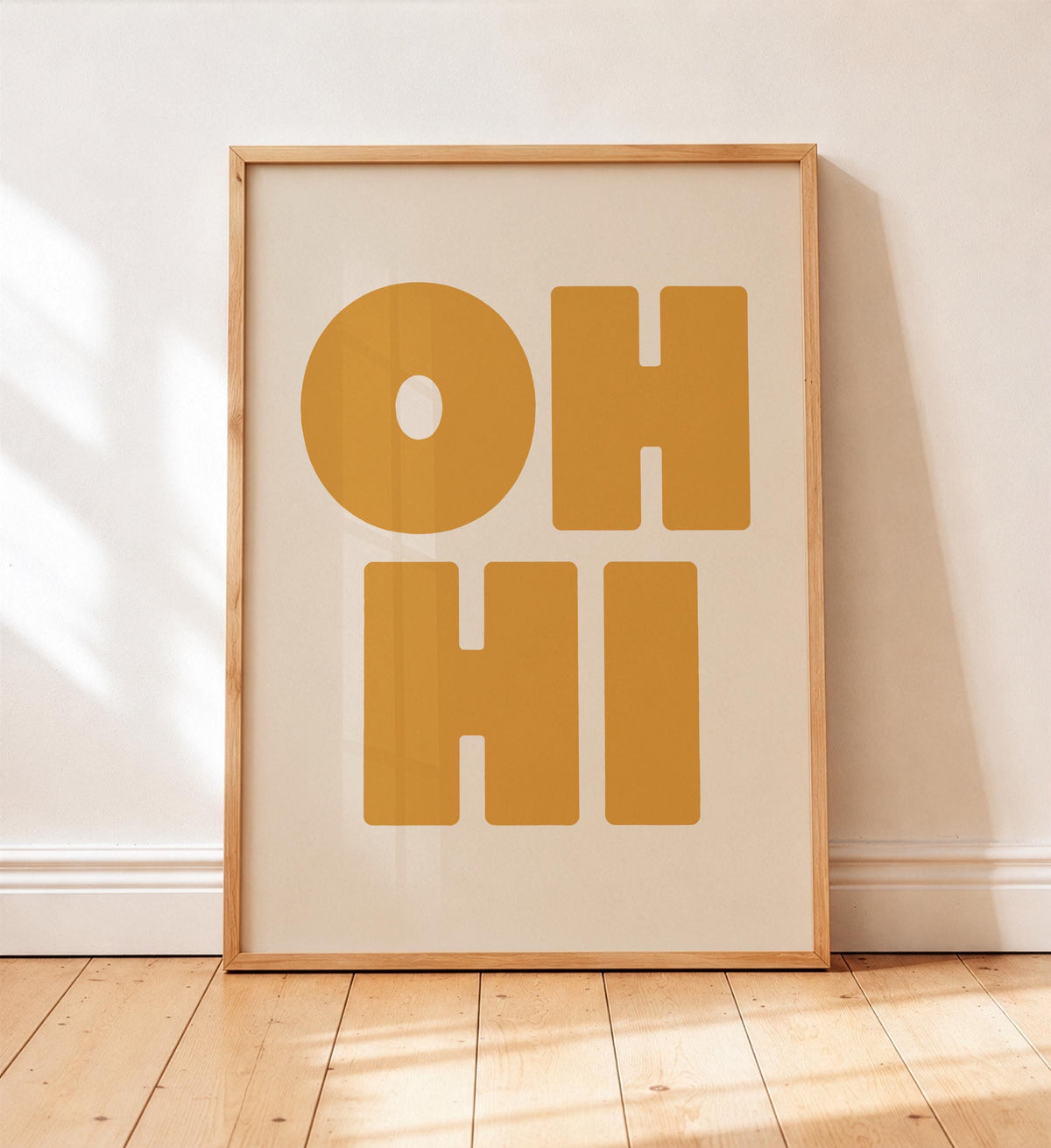 Oh Hi Typography Print | Modern Hand-Painted Wall Art | Framed or Unframed