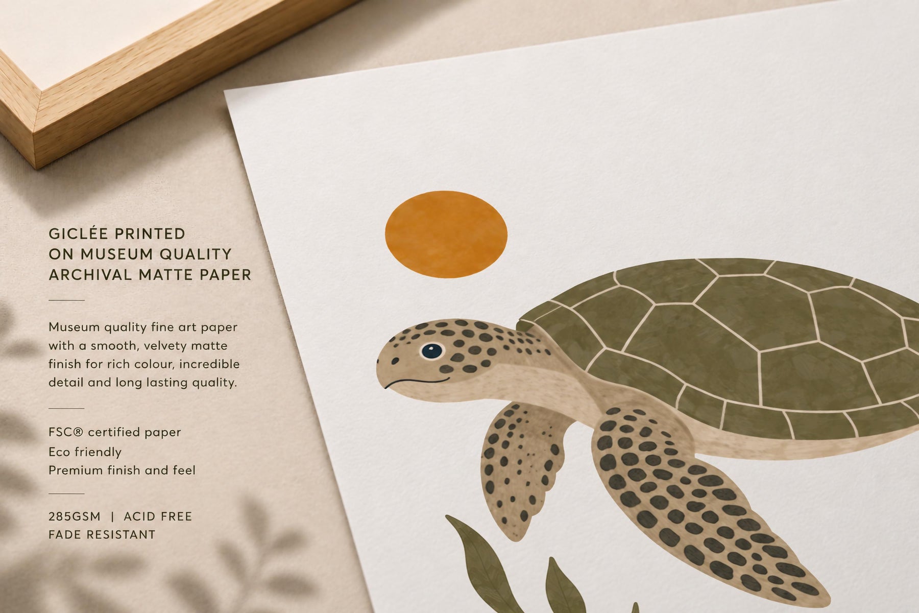 Personalised Sea Turtle Nursery Print | Modern Ocean Animal Wall Art | Framed or Unframed