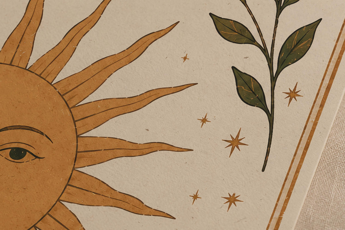 Let It Be Sun Wall Art Print | Folk Illustration, Boho Bedroom Decor | Framed or Unframed