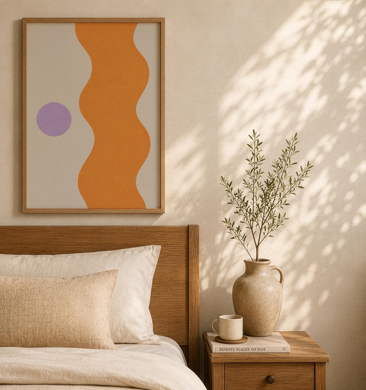 Abstract Art Print | Riva Mediterranean Coastline, Organic Modern Wall Art | Framed or Unframed