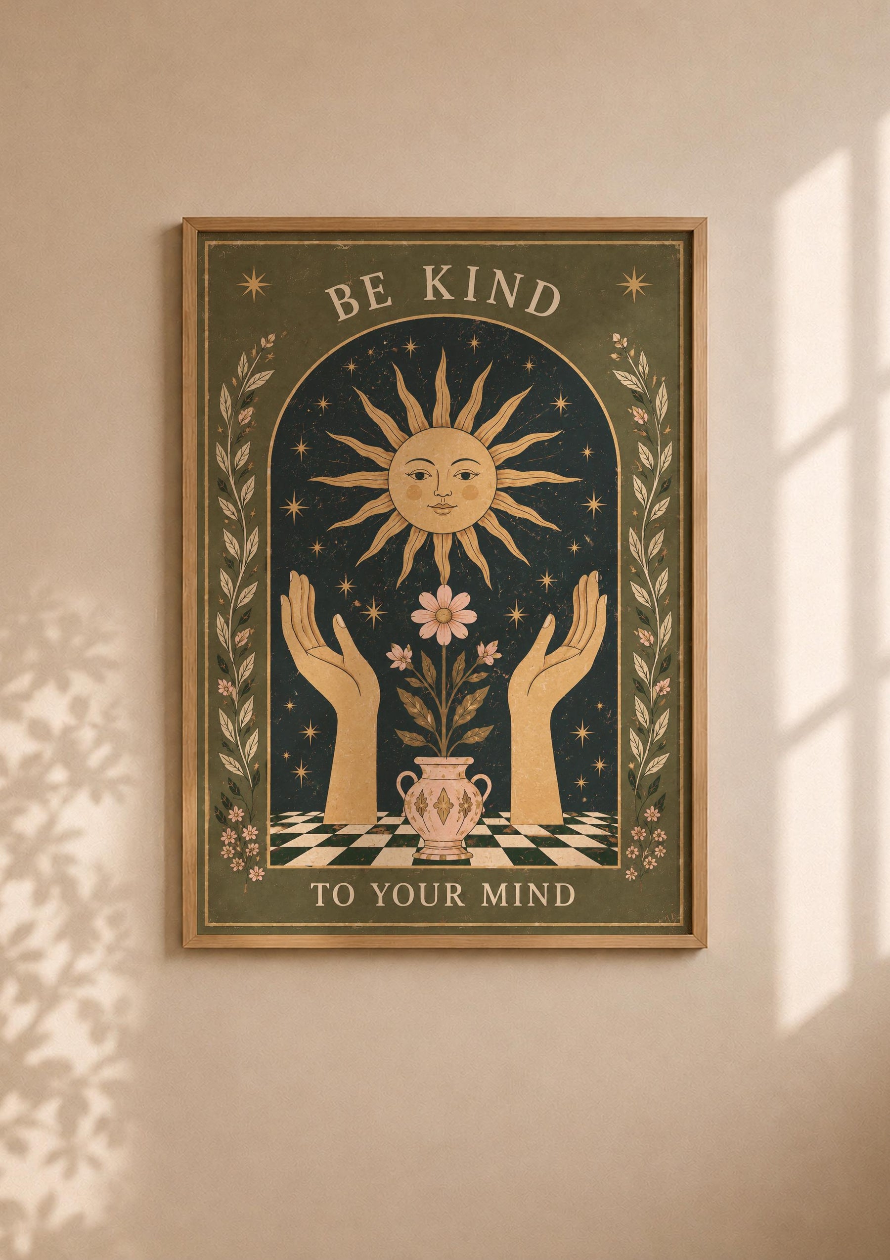 Celestial Sun Folk Art Print | Inspirational Illustrated Wall Decor | Framed or Unframed