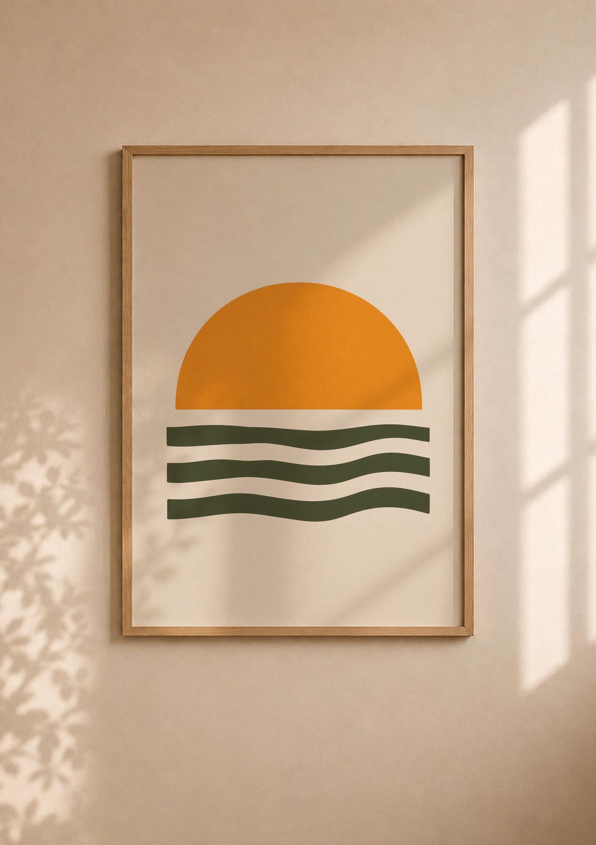 Helios Sunset Sea Print | Minimalist Coastal Abstract Wall Art | Framed or Unframed