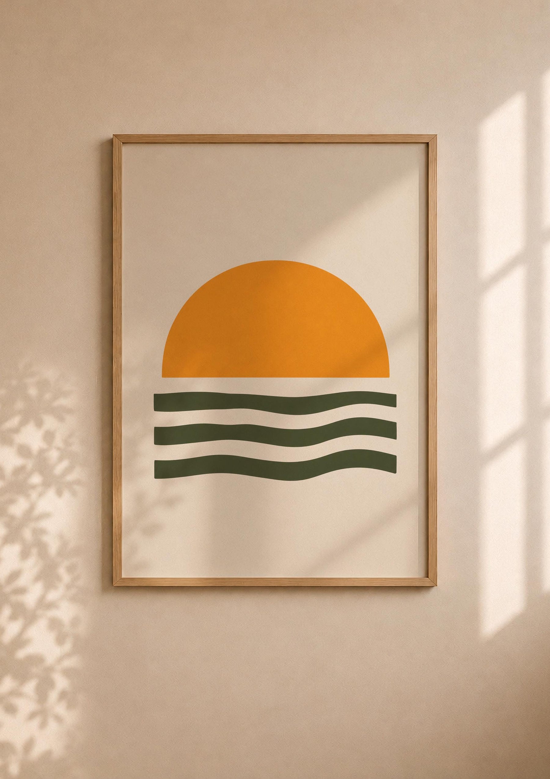 Helios Sunset Sea Print | Minimalist Coastal Abstract Wall Art | Framed or Unframed