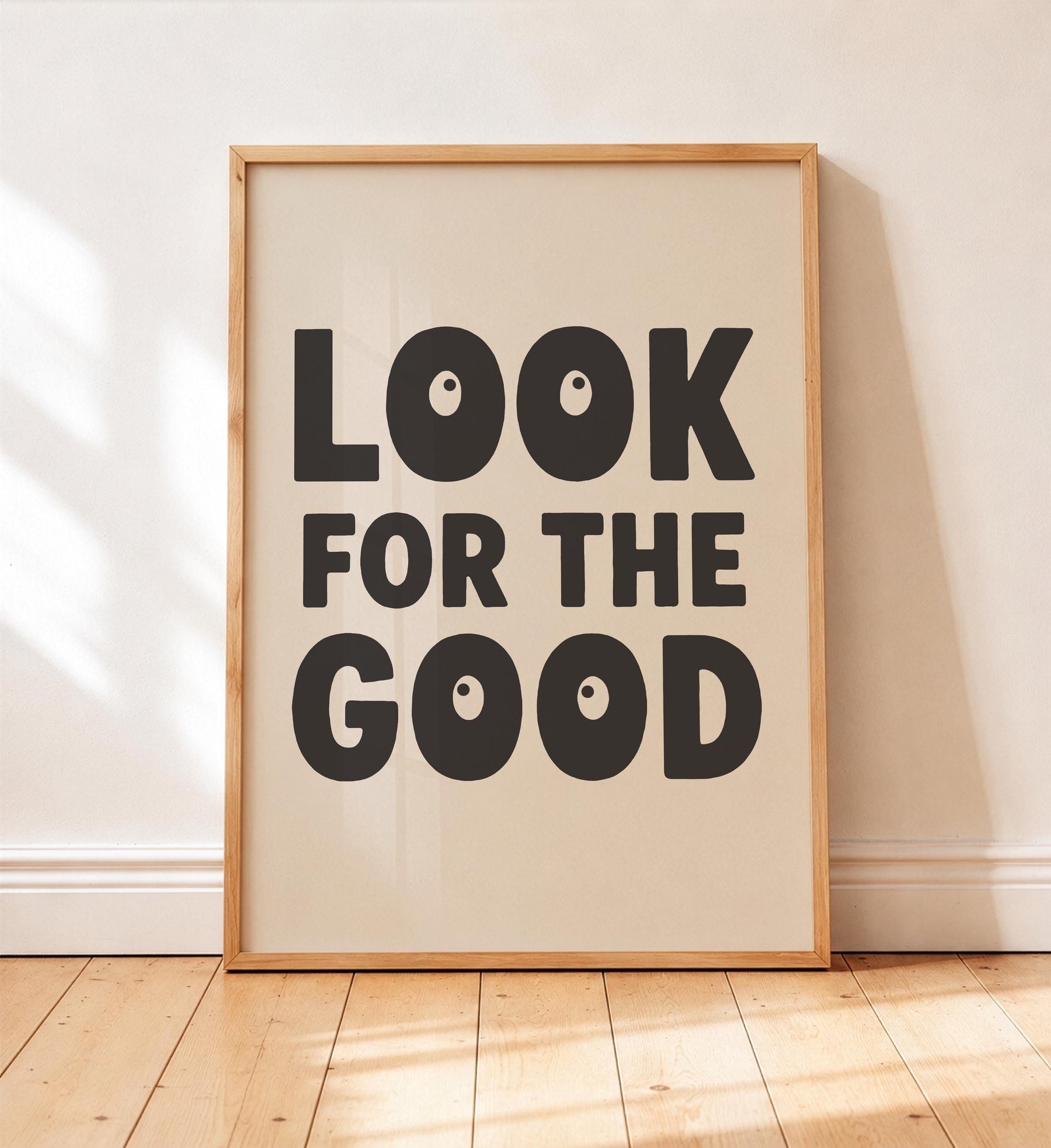 Positive Typography Print | Look For The Good | Modern Hand-Painted Wall Art | Framed or Unframed