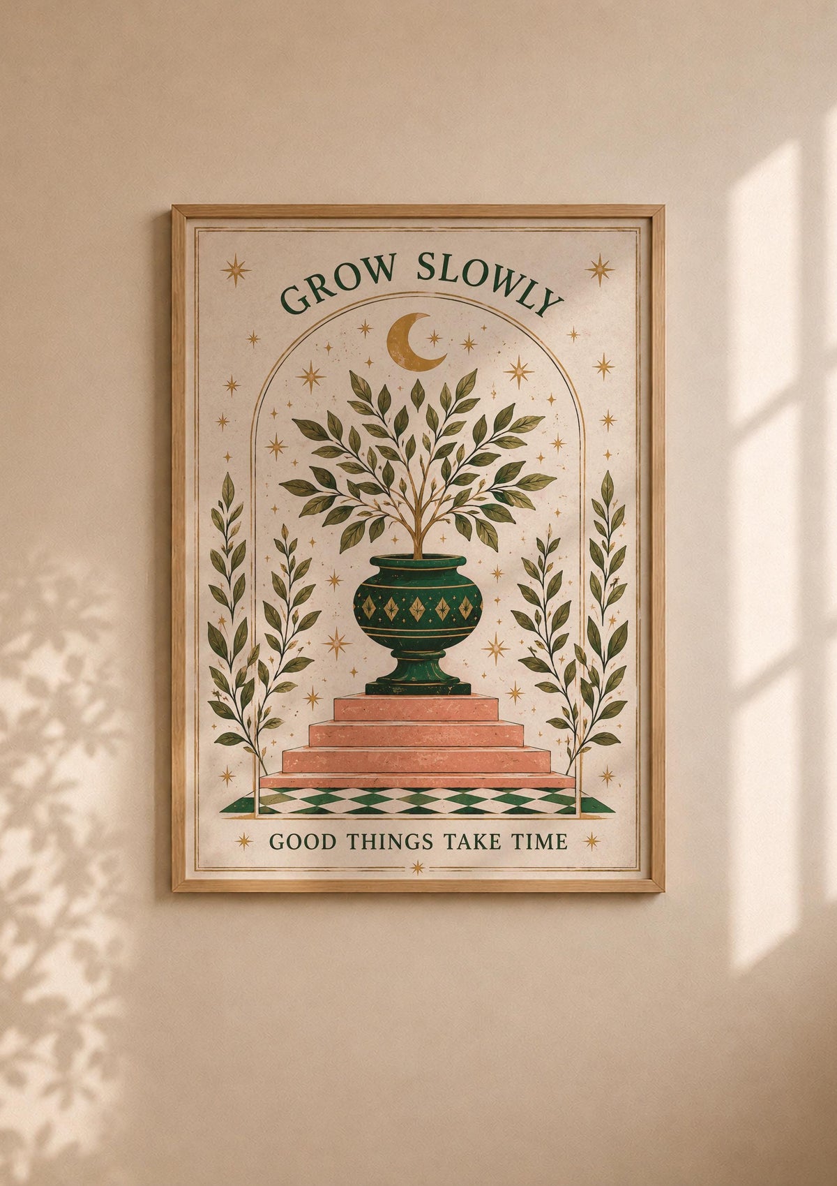 Olive Tree Botanical Print | Inspirational Celestial Folk Nursery Wall Art | Framed or Unframed