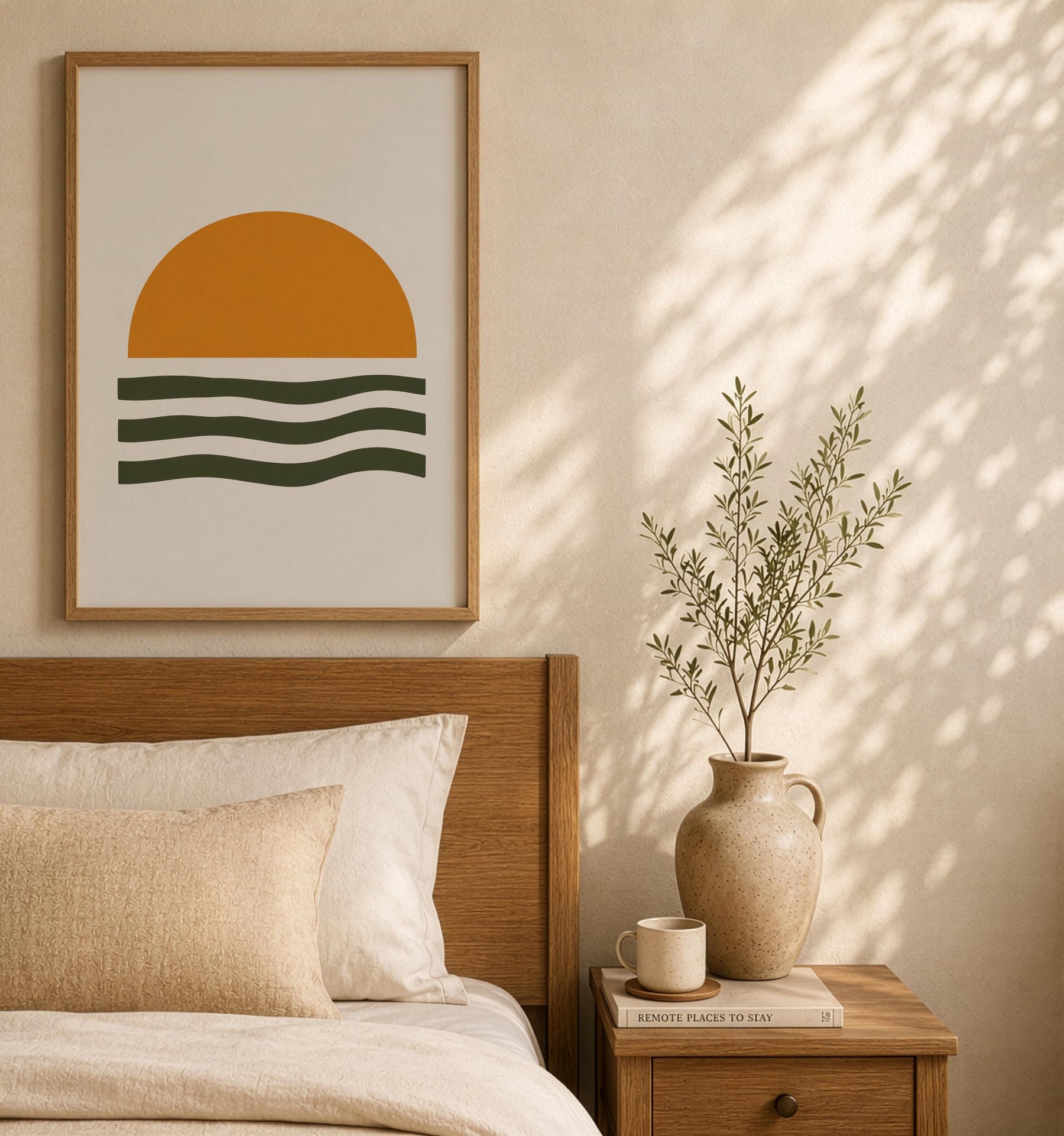 Helios Sunset Sea Print | Minimalist Coastal Abstract Wall Art | Framed or Unframed