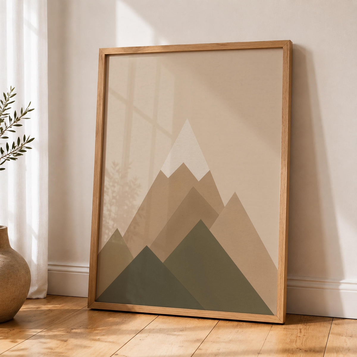 Mountain Print | Minimalist Geometric Landscape Wall Art | Framed or Unframed