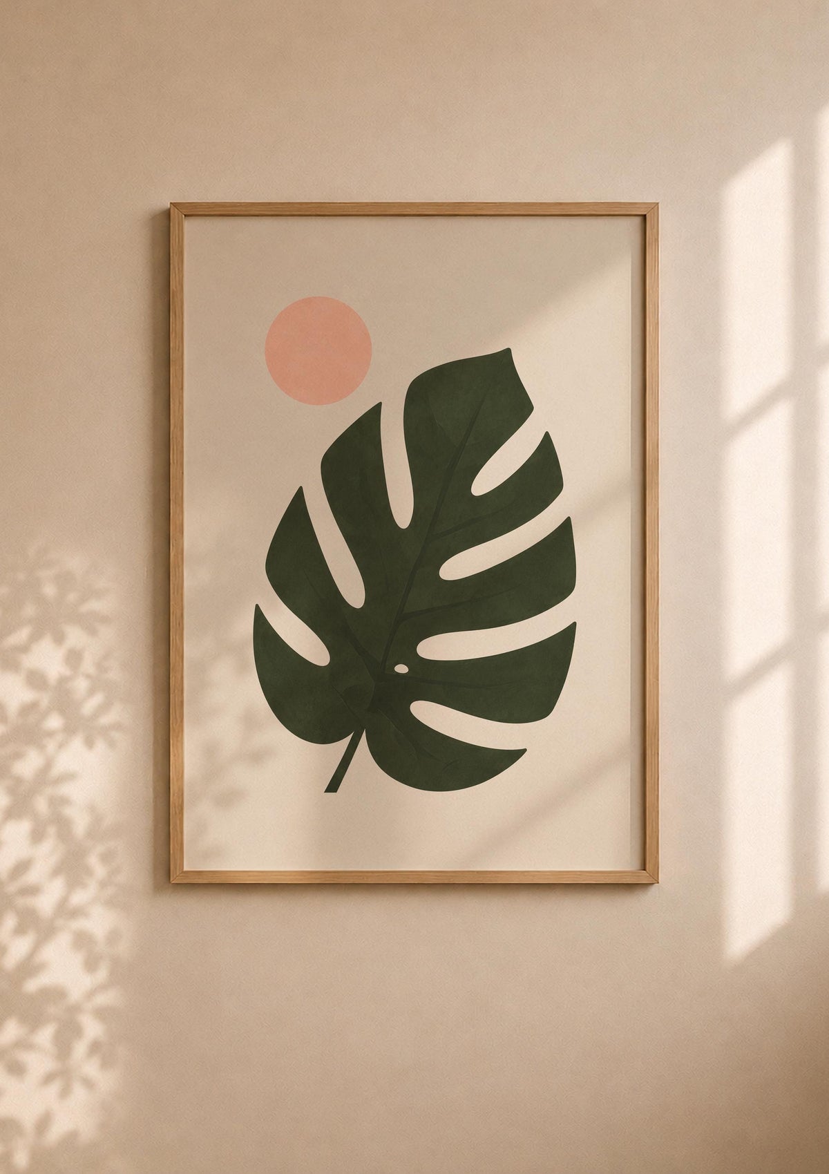 Ombré Monstera Leaf Print | Botanical Wall Art, Organic Modern Decor | Framed or Unframed