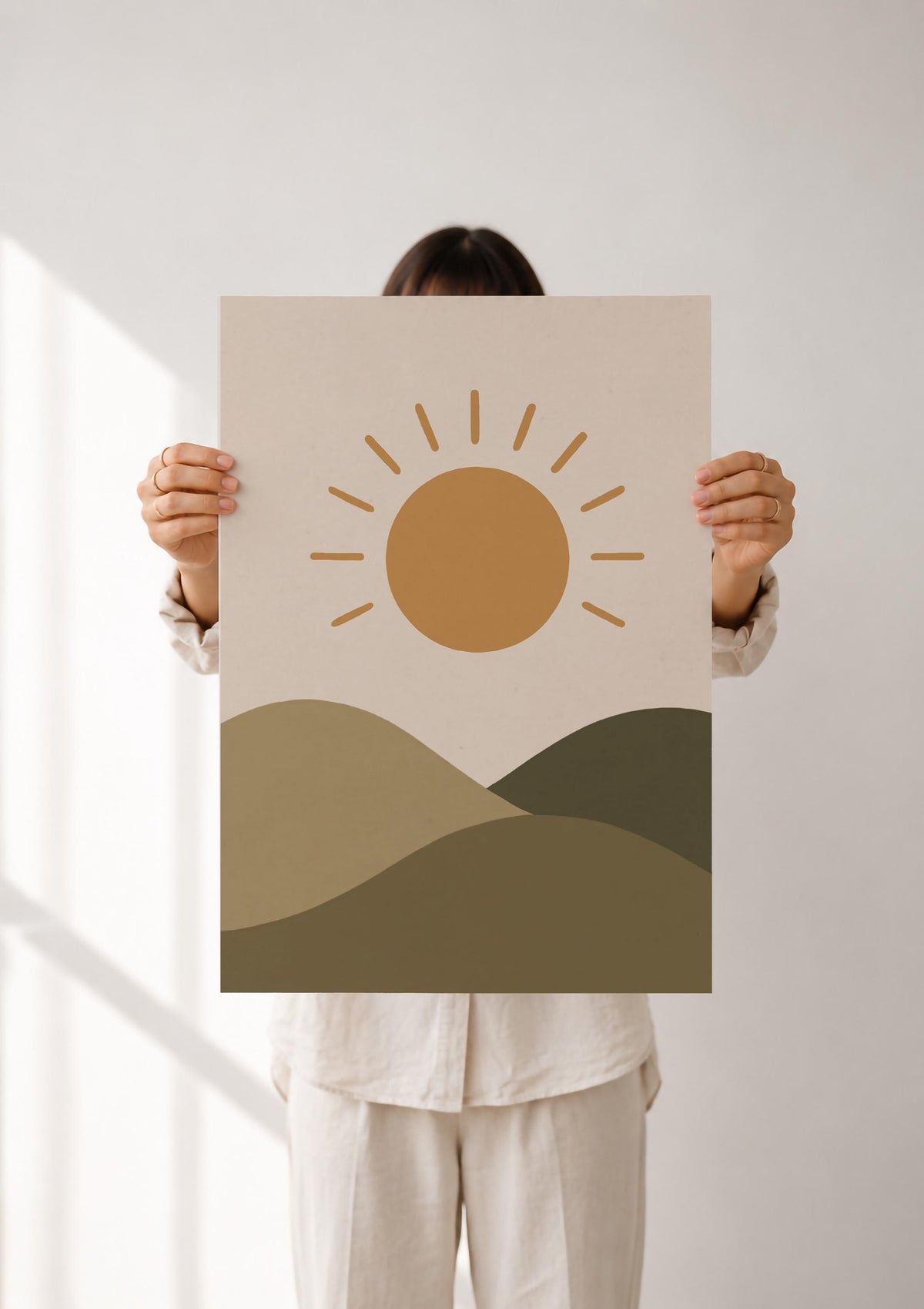 Sunset Sunrise Landscape Print | Rolling Hills Wall Art | Framed or Unframed