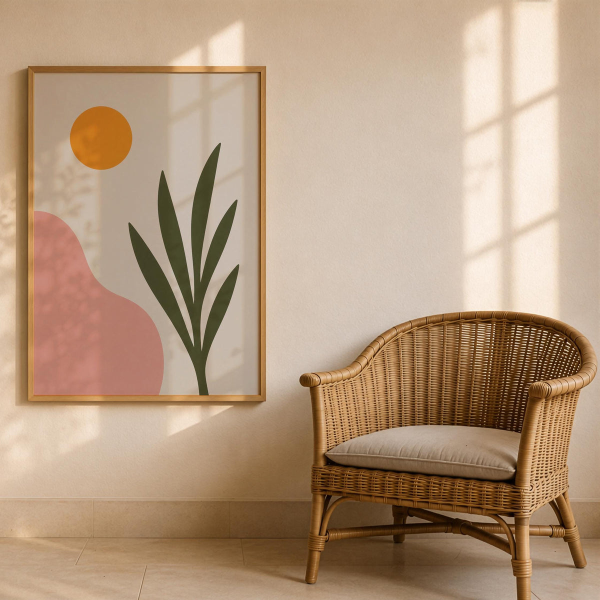 Sirocco Desert Botanical Print | Minimalist Landscape Wall Art | Framed or Unframed