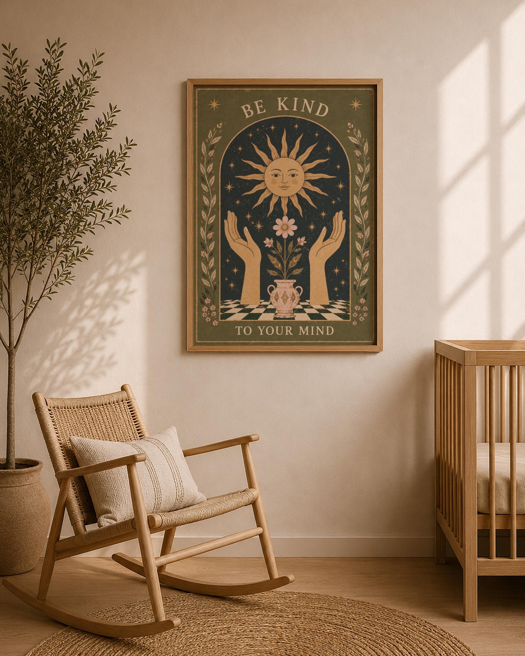 Celestial Sun Folk Art Print | Inspirational Illustrated Wall Decor | Framed or Unframed