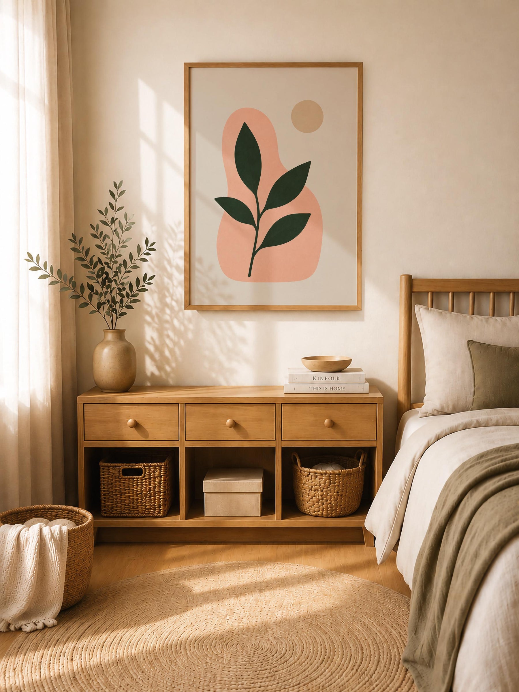 Botanical Print | Luma Abstract Wall Art, Contemporary Neutral Decor | Framed or Unframed