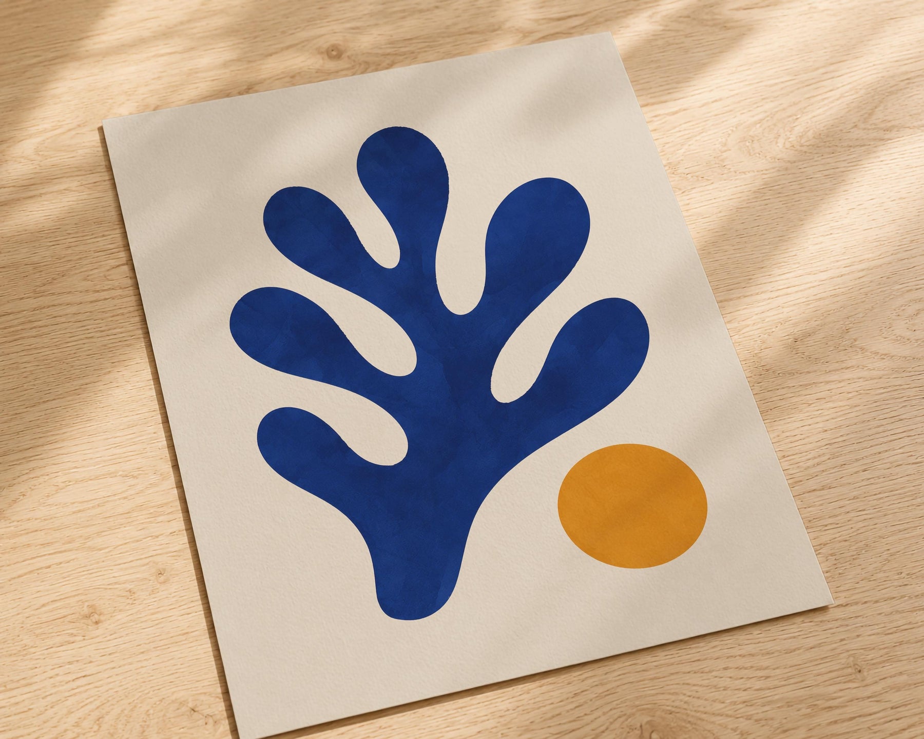Tide Abstract Blue Coral Print | Matisse Inspired Coastal Wall Art | Framed or Unframed