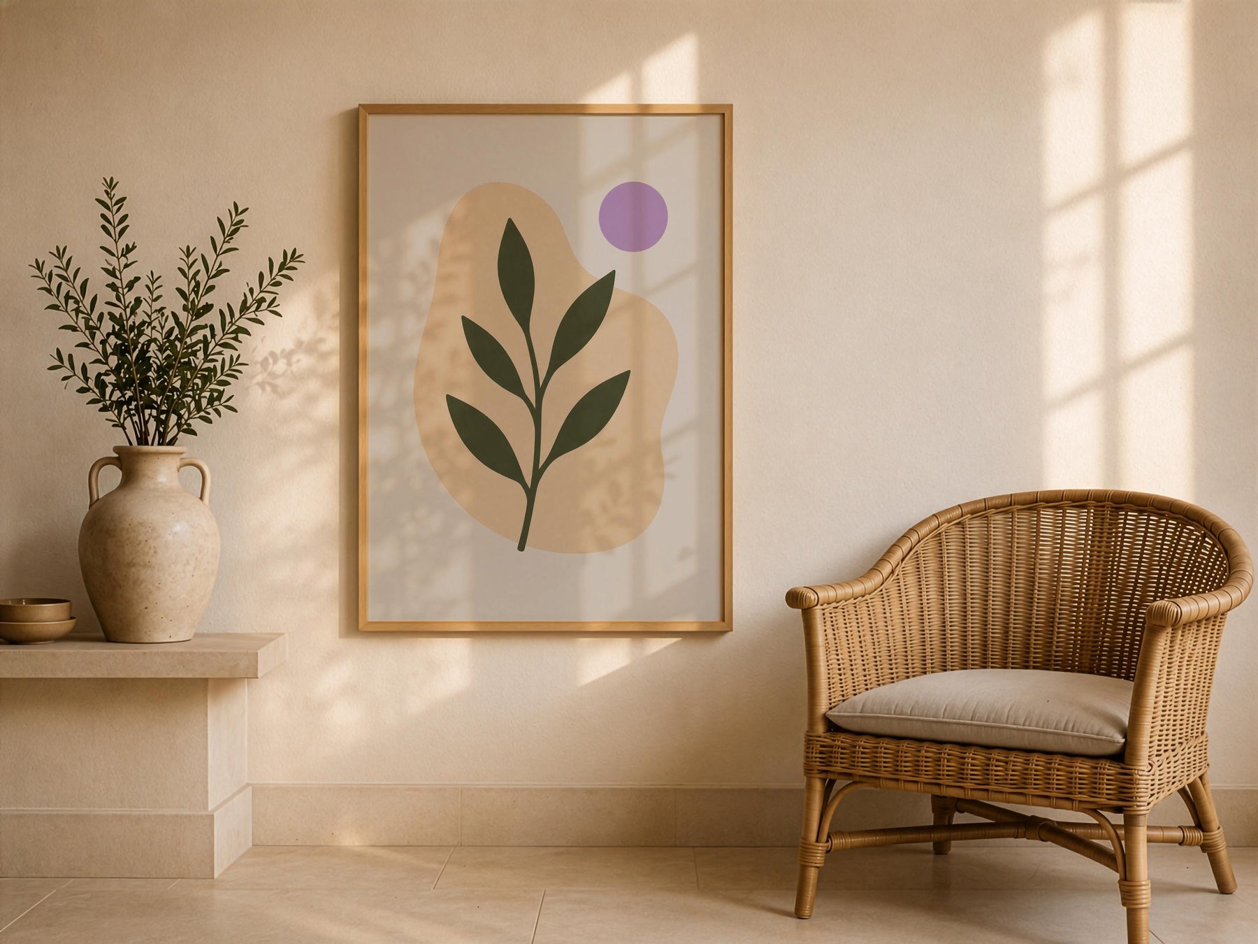 Botanica Abstract Leaf Print | Botanical Organic Modern Wall Art | Framed or Unframed