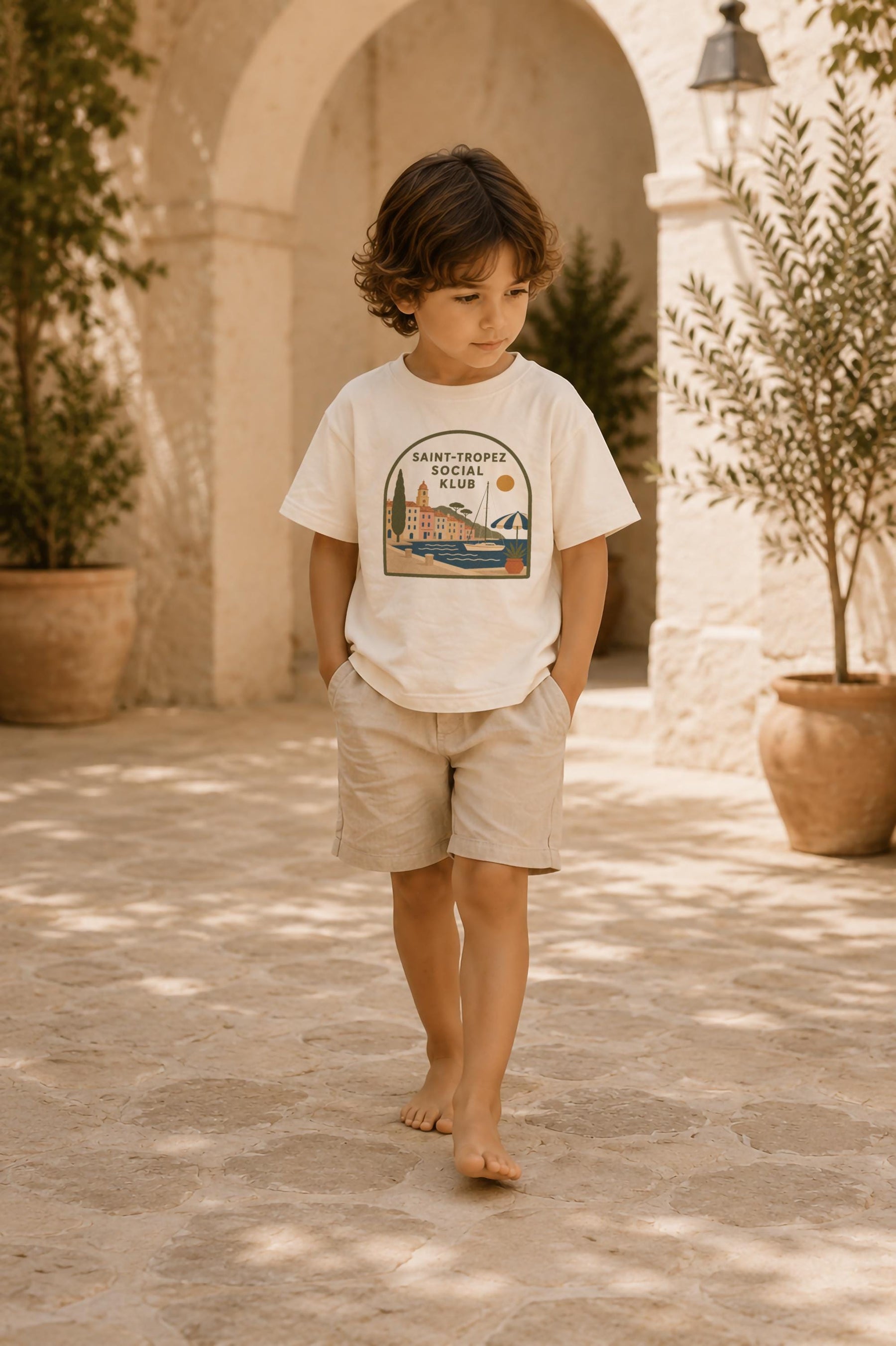 Saint-Tropez Social Klub Kids Organic Cotton T-Shirt | French Riviera Graphic Tee
