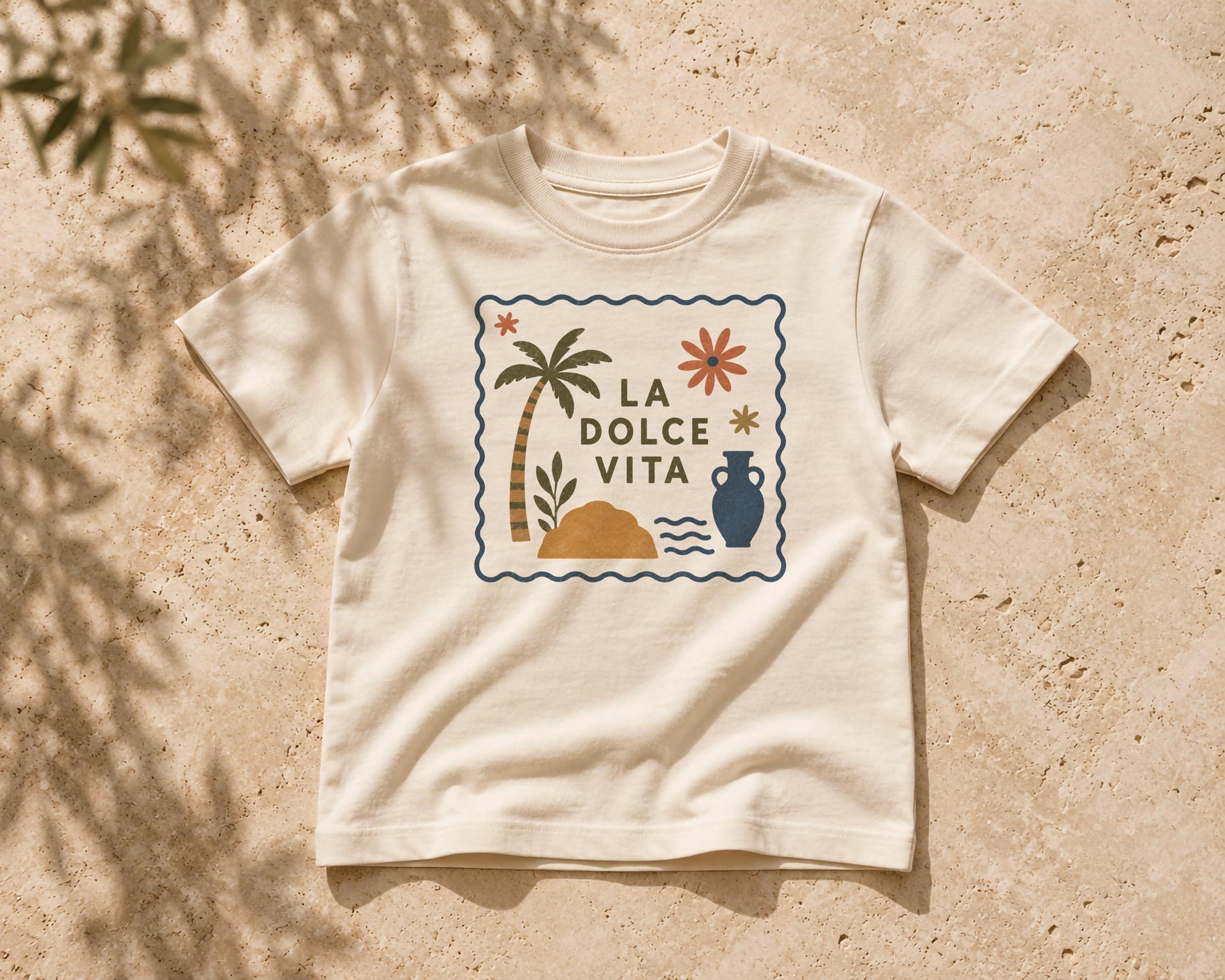 Kids Organic Cotton T-Shirt | Mediterranean La Dolce Vita Graphic Tee