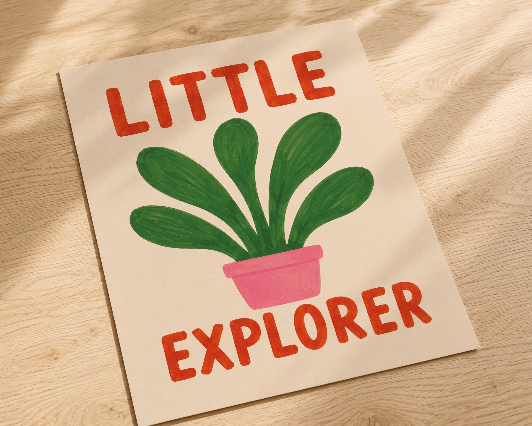 Little Explorer Print | Hand-Painted Botanical Nursery Wall Art, Kids Room Decor | Framed or Unframed