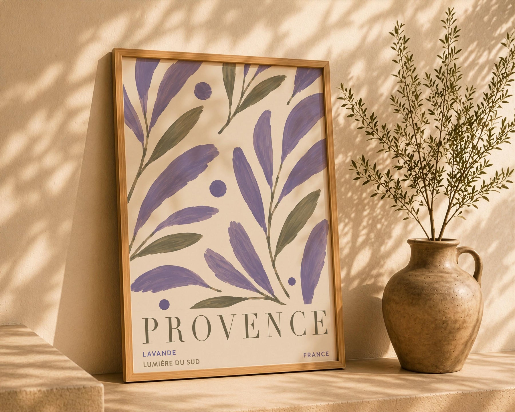 Provence Lavender Print | Hand-Painted Botanical Wall Art, French Countryside Illustration | Framed or Unframed