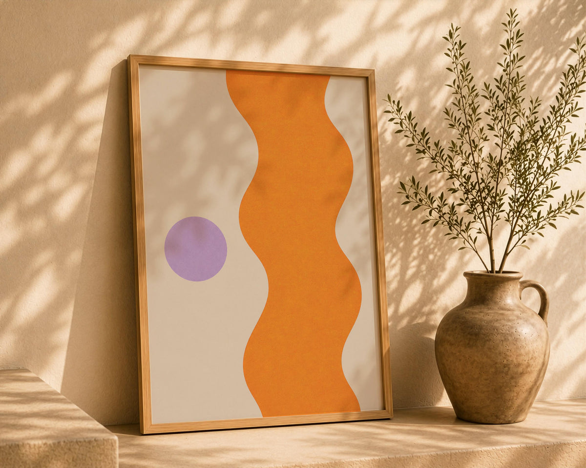 Abstract Art Print | Riva Mediterranean Coastline, Organic Modern Wall Art | Framed or Unframed