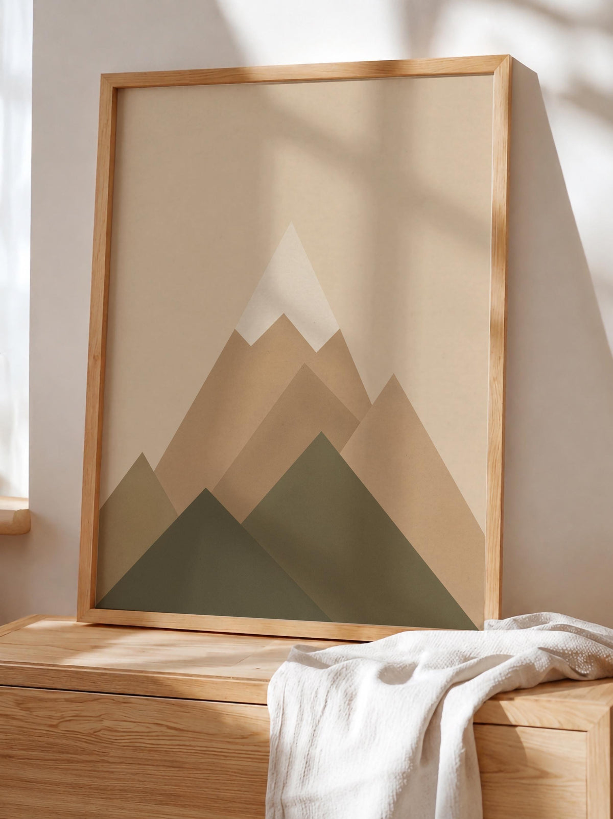 Mountain Print | Minimalist Geometric Landscape Wall Art | Framed or Unframed