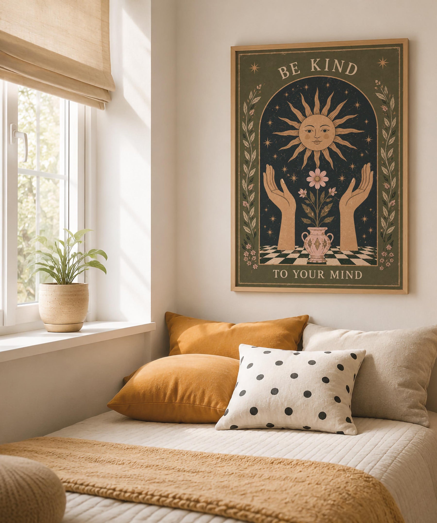Celestial Sun Folk Art Print | Inspirational Illustrated Wall Decor | Framed or Unframed