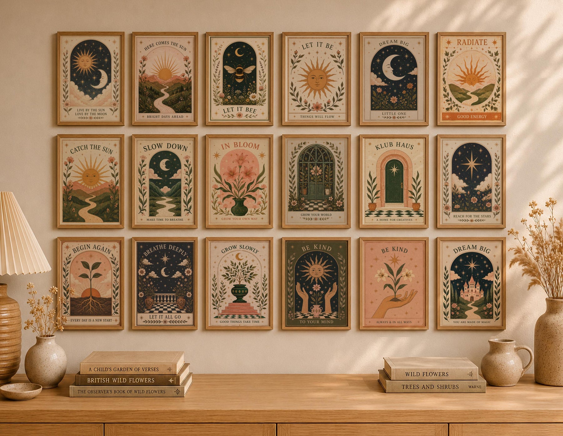 Celestial Sun Folk Art Print | Inspirational Illustrated Wall Decor | Framed or Unframed