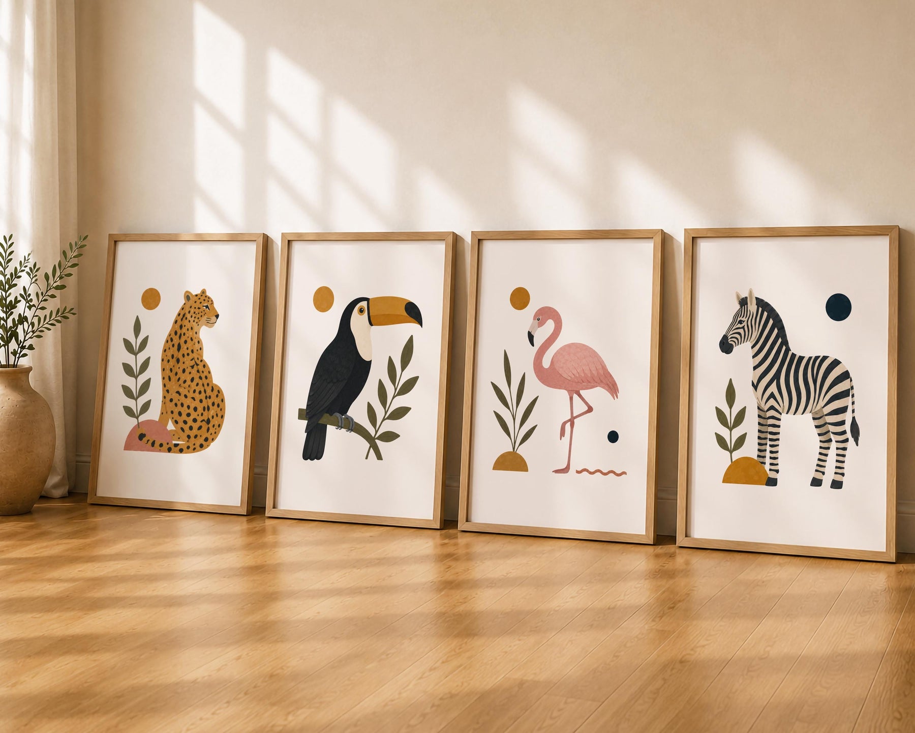 Personalised Toucan Nursery Print, Modern Playroom Tropical Bird Wall Art, Framed or Unframed Poster