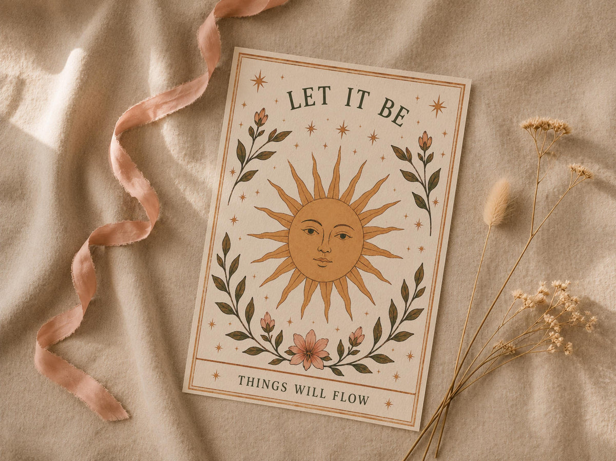 Inspirational Sun Wall Art Print | Folk Illustration, Boho Bedroom Decor | Framed or Unframed