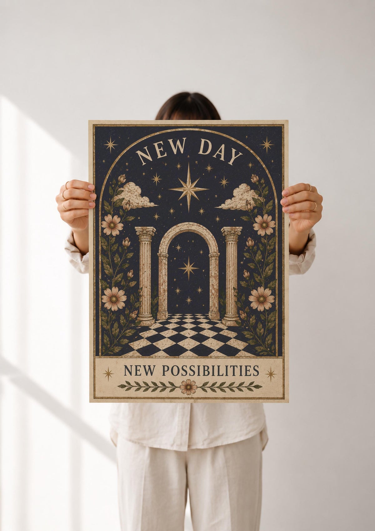 Celestial Folk Art Print | Inspirational Positive Message Wall Art | Framed or Unframed