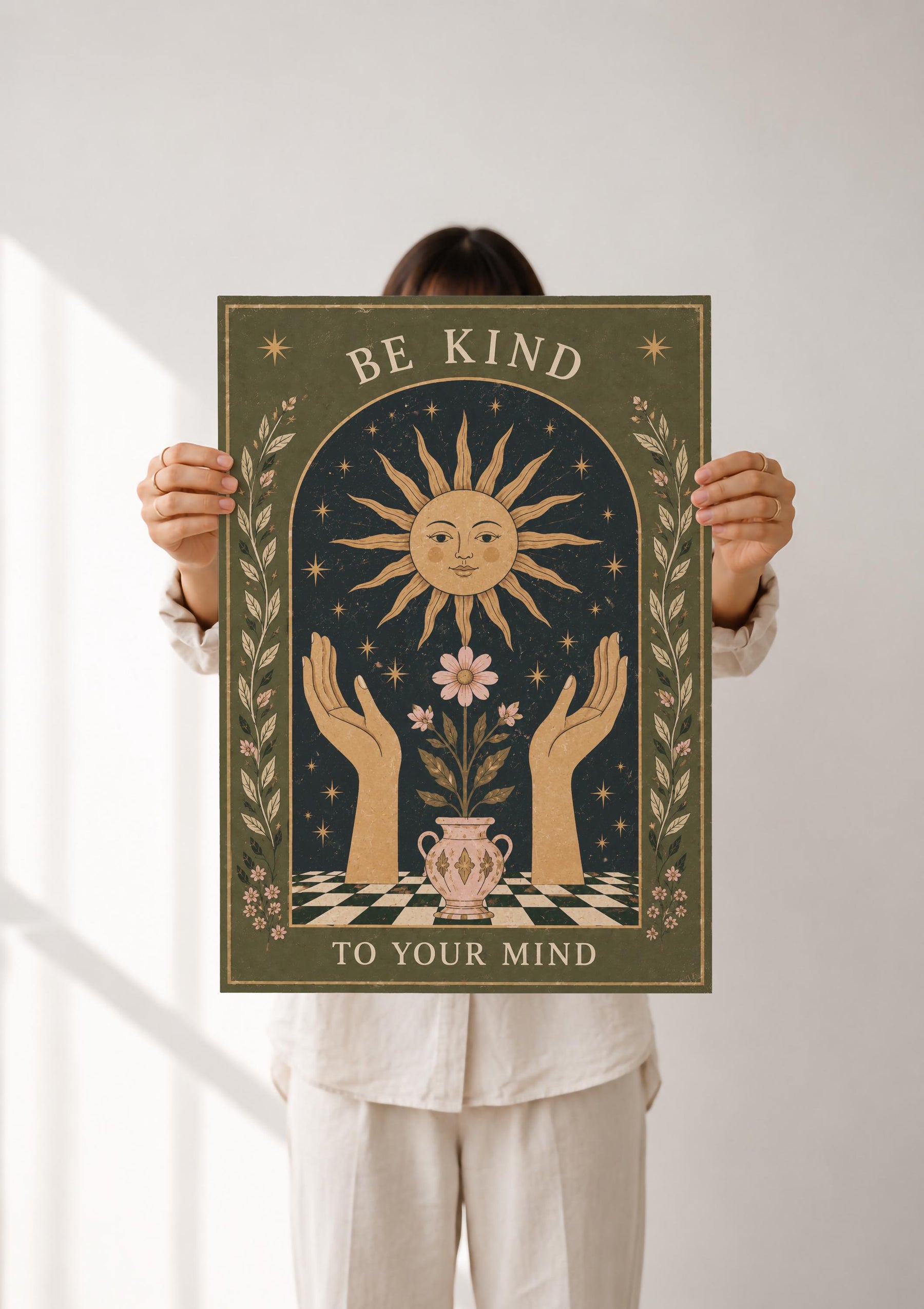 Celestial Sun Folk Art Print | Inspirational Illustrated Wall Decor | Framed or Unframed